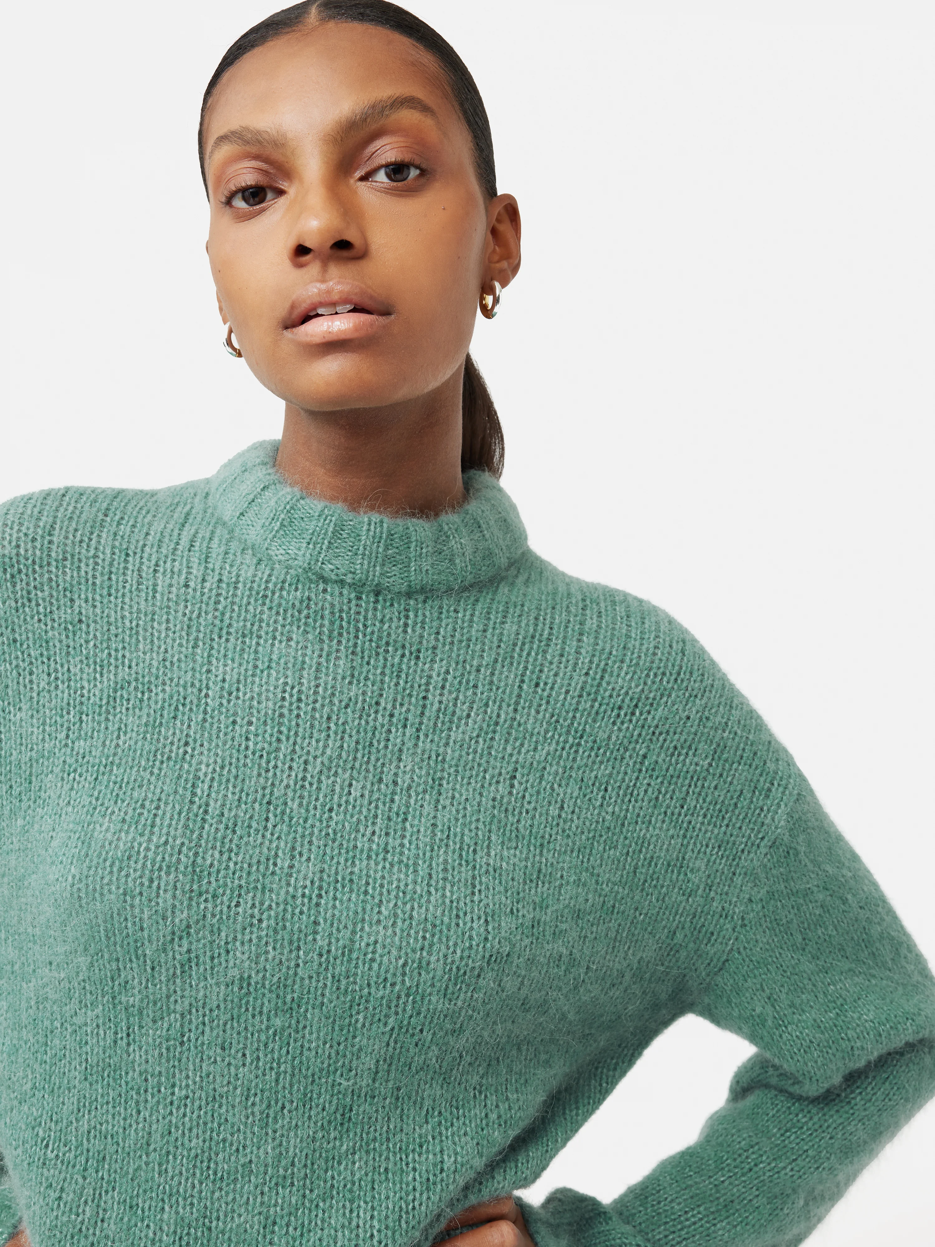 Alpaca Blend Oversized Jumper | Blue - Image 2