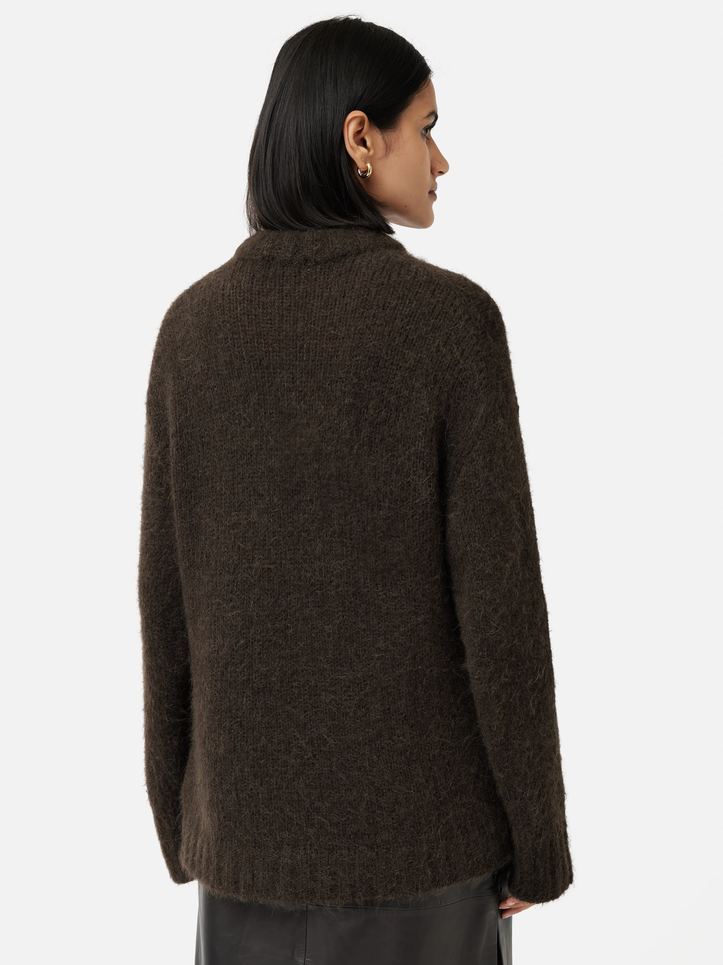 Alpaca Blend Oversized Jumper | Brown - Image 5