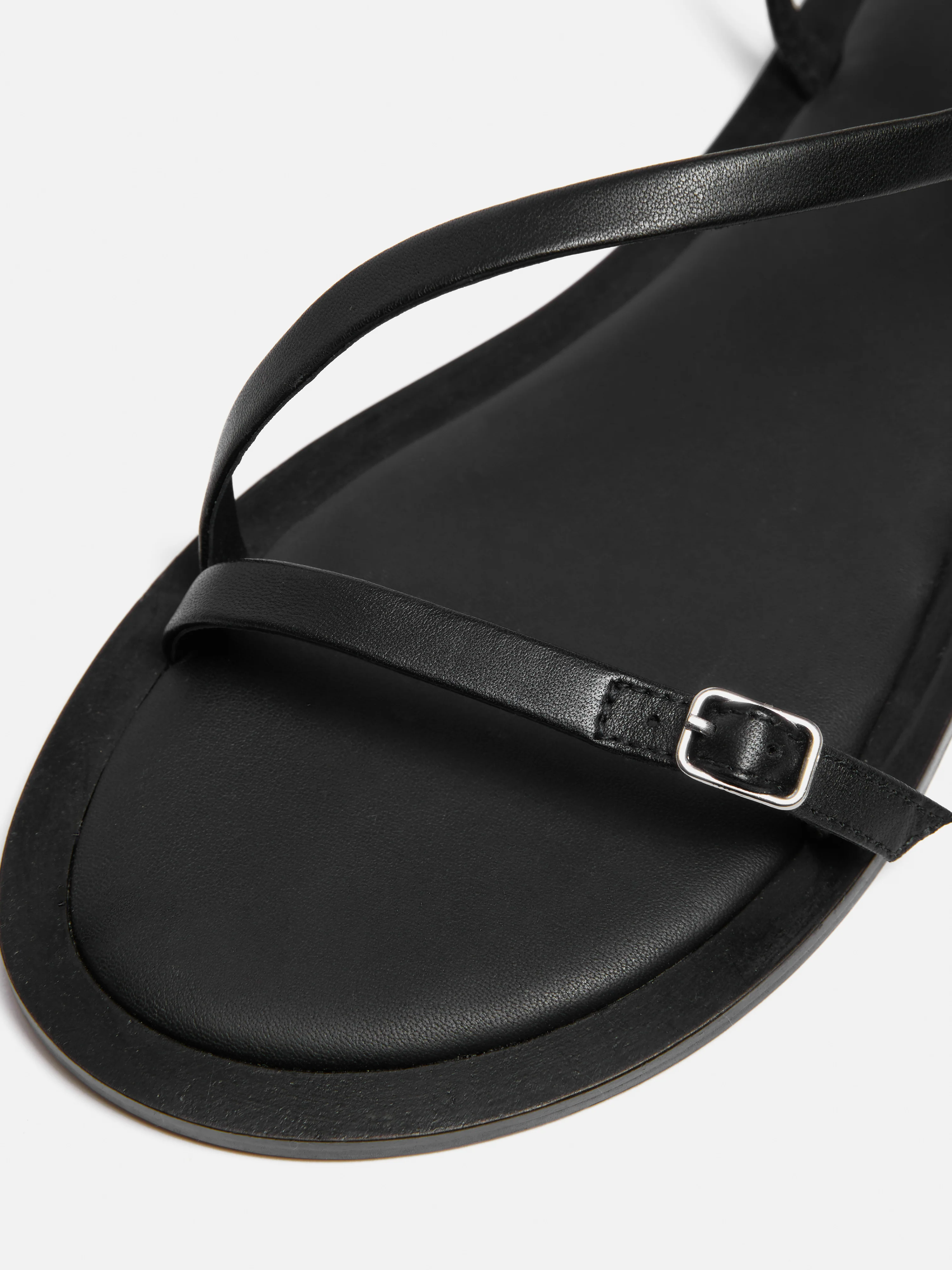 Asymmetrical Strappy Sandal | Black - Image 3