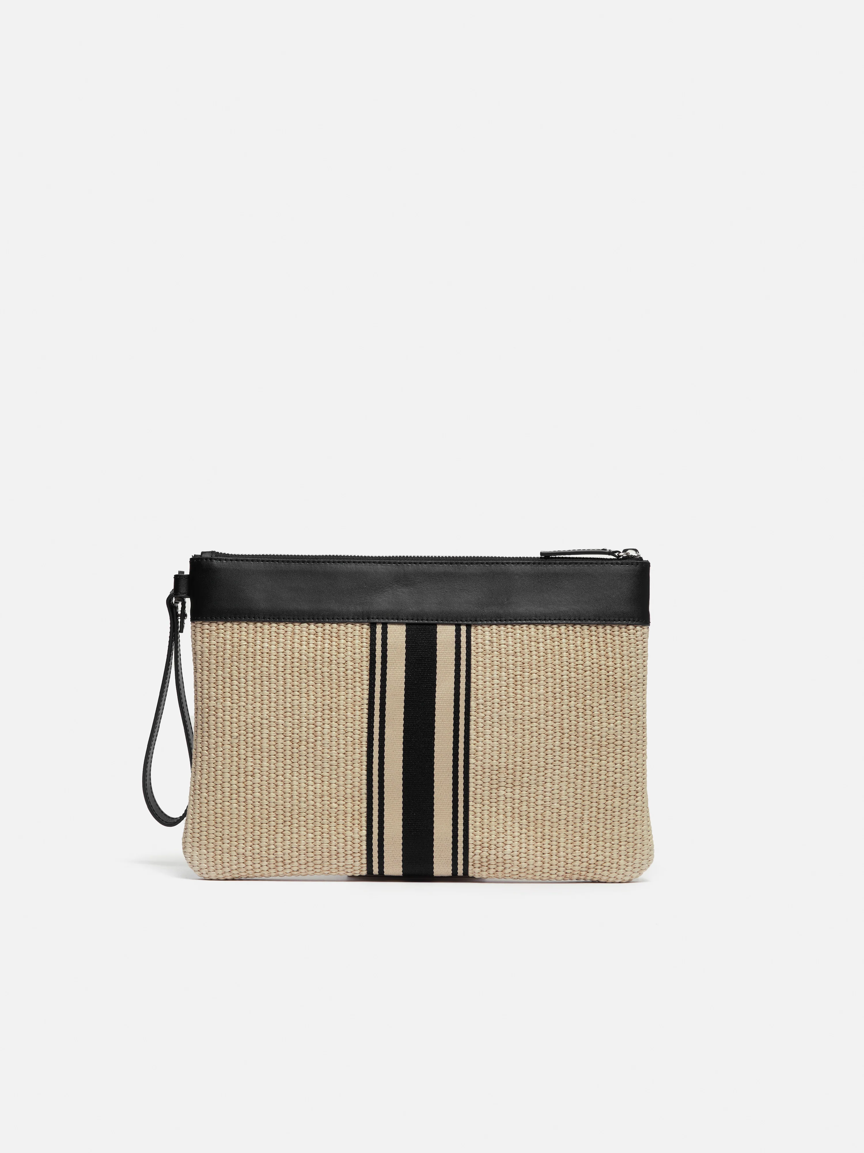 Athena Stripe Woven Pouch | Natural - Image 6