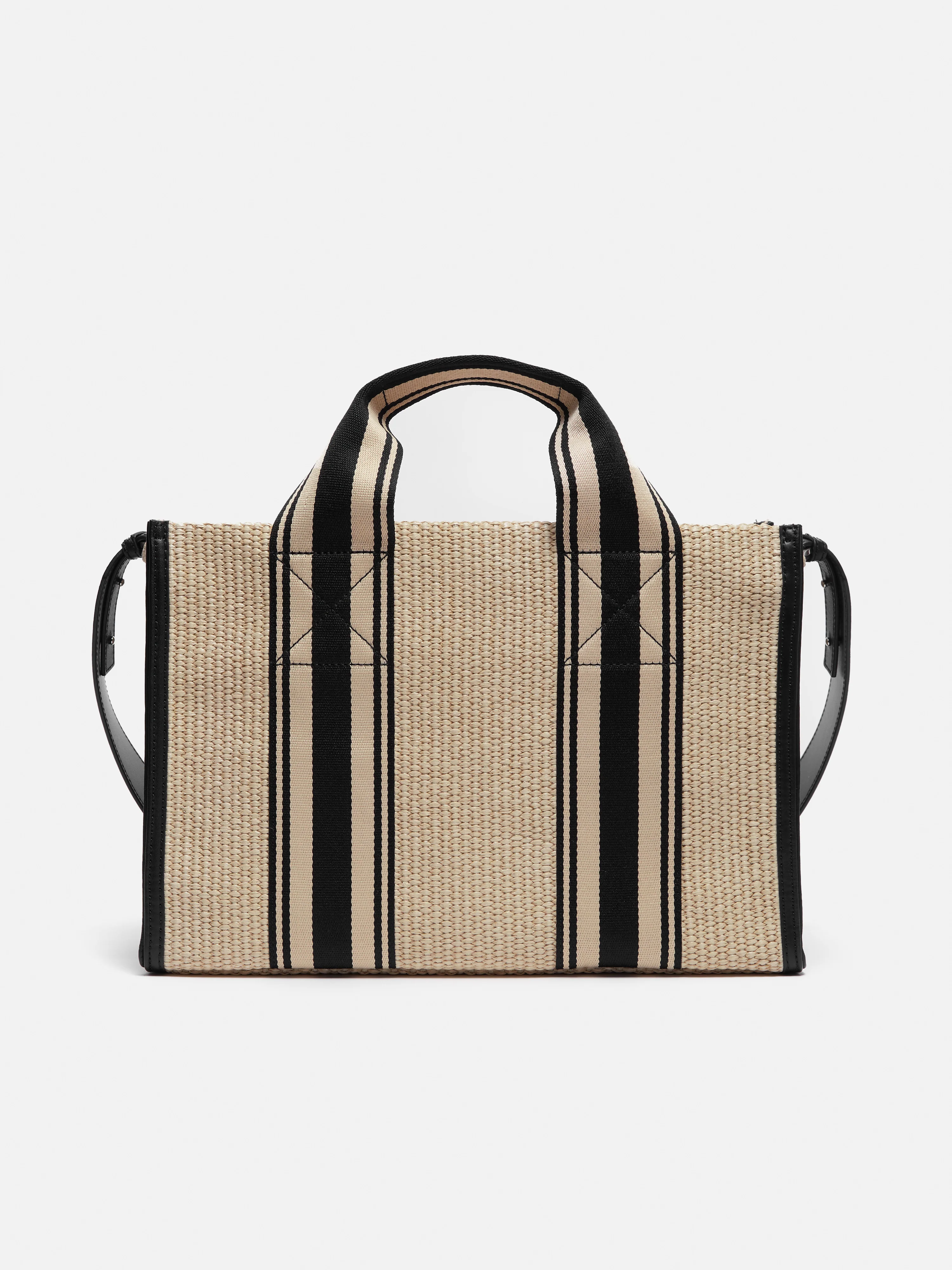 Athena Stripe Woven Tote | Natural - Image 6