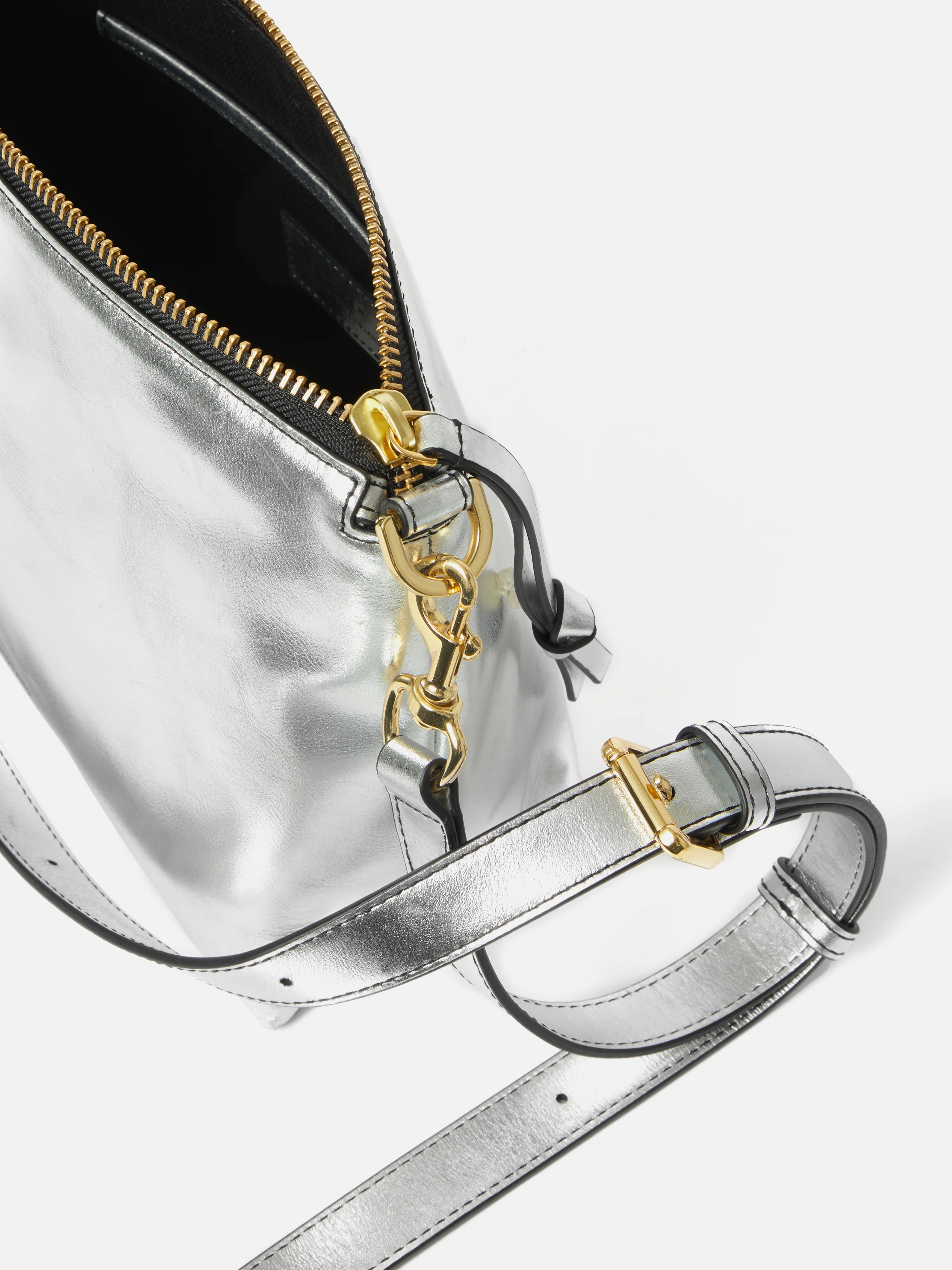 Ava Leather Crossbody | Silver - Image 3