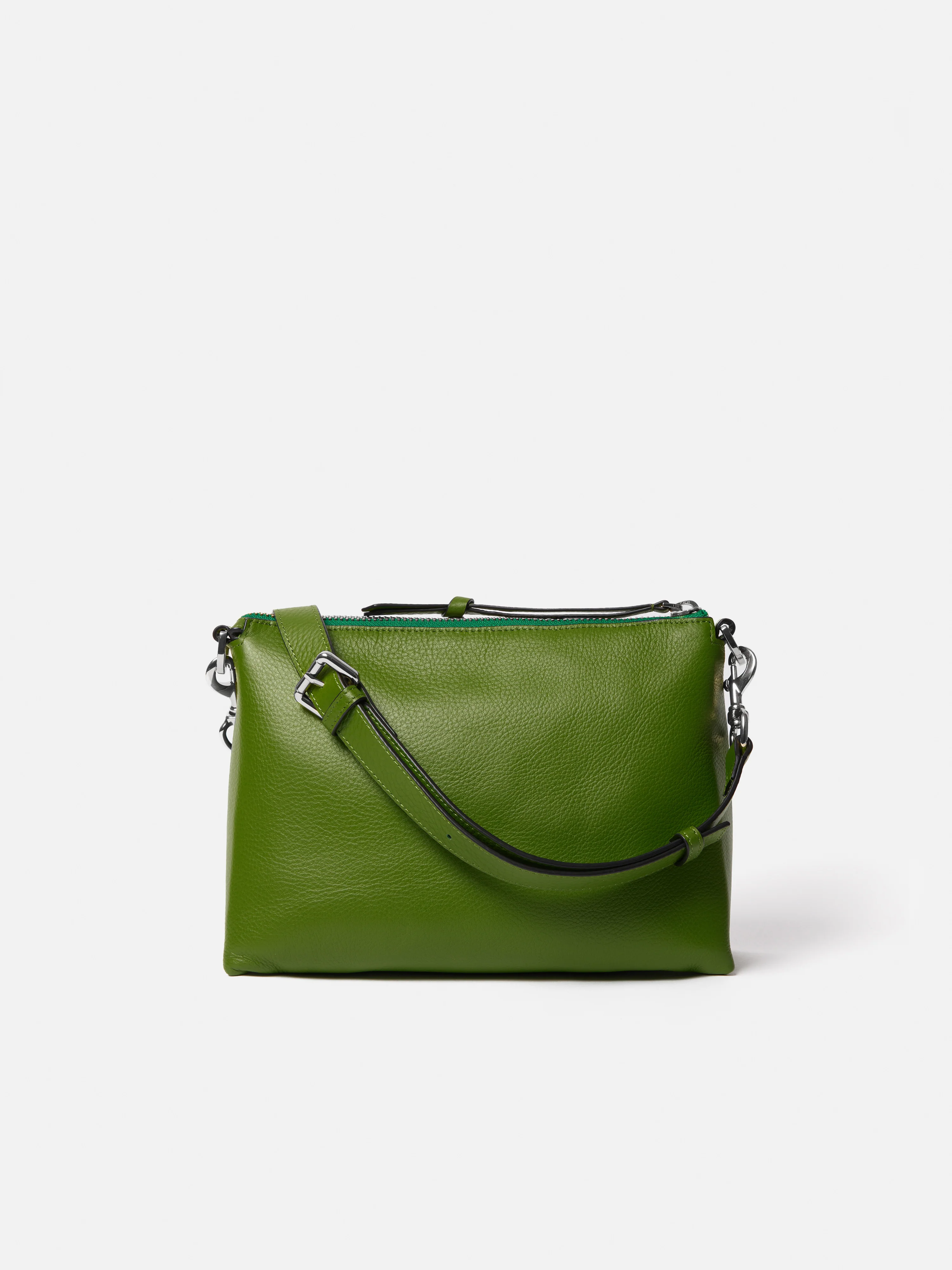 Ava Pebble Leather Crossbody | Green - Image 6