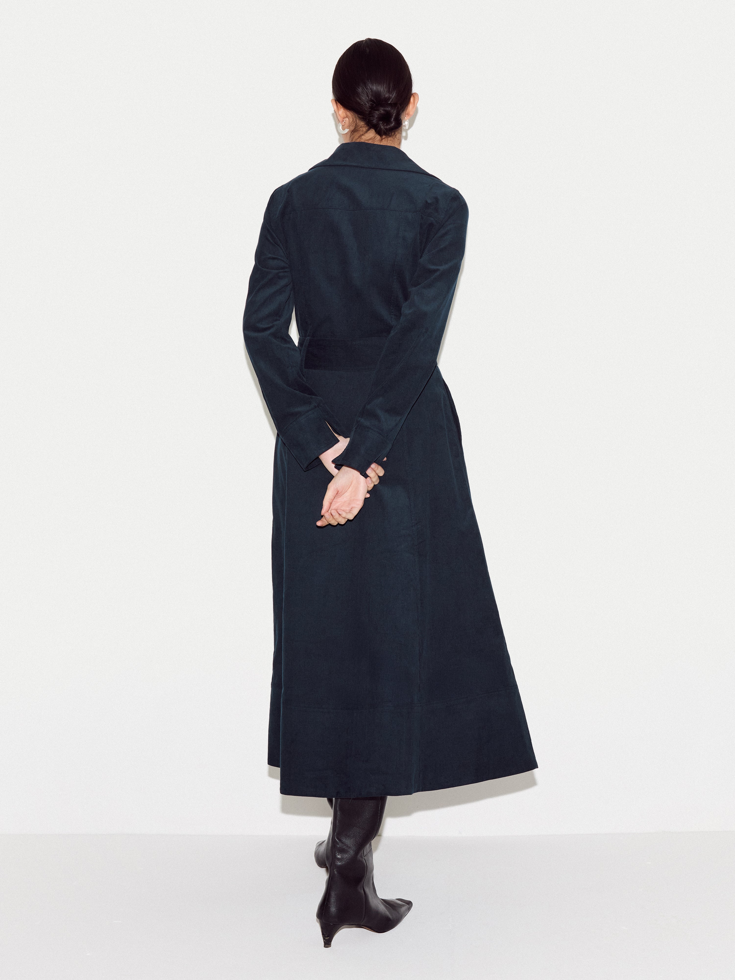 Baby Cord Shirt Dress | Navy - Image 5