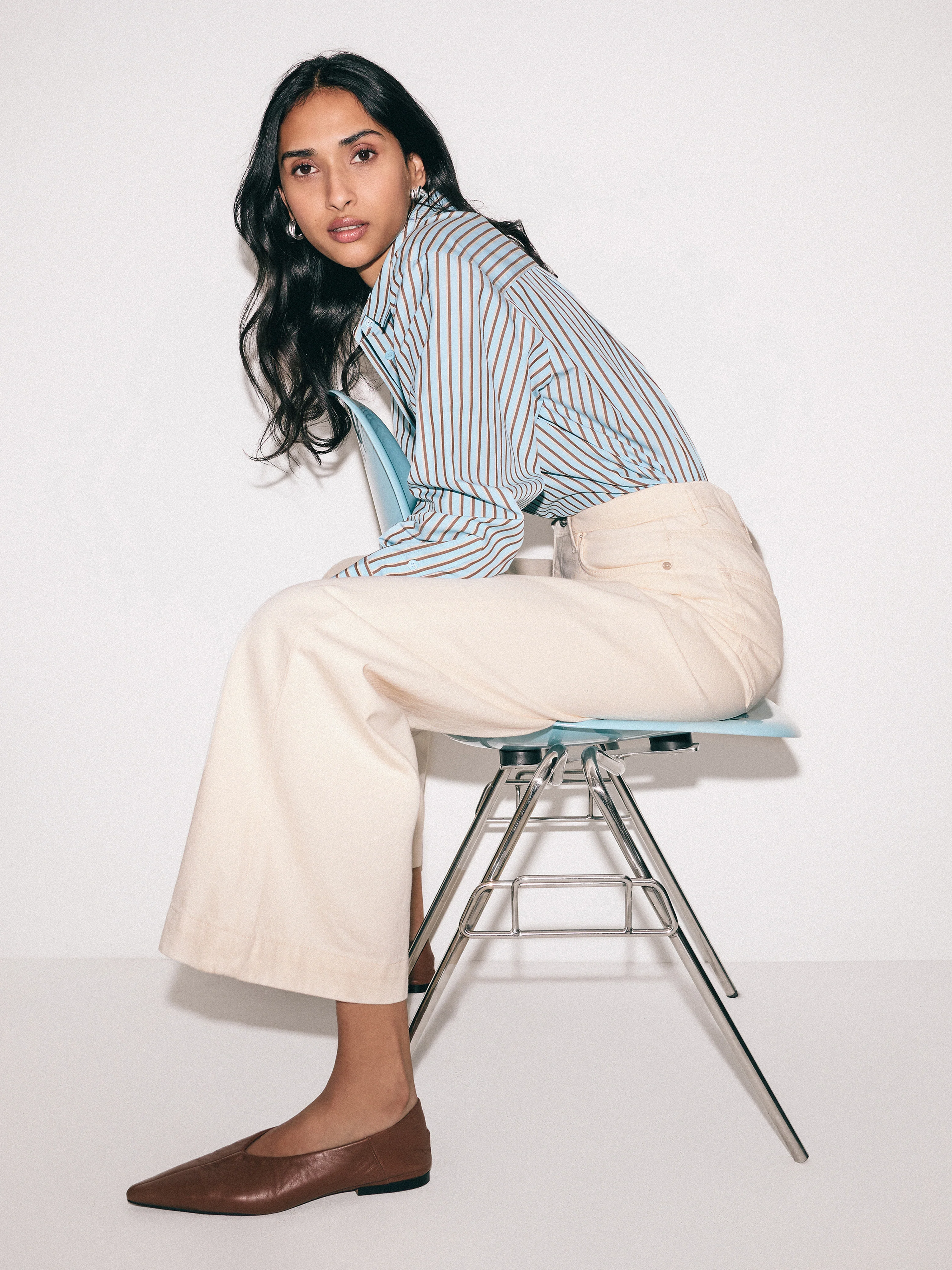 Balfour Long Wide Leg Jean | Ecru - Image 3