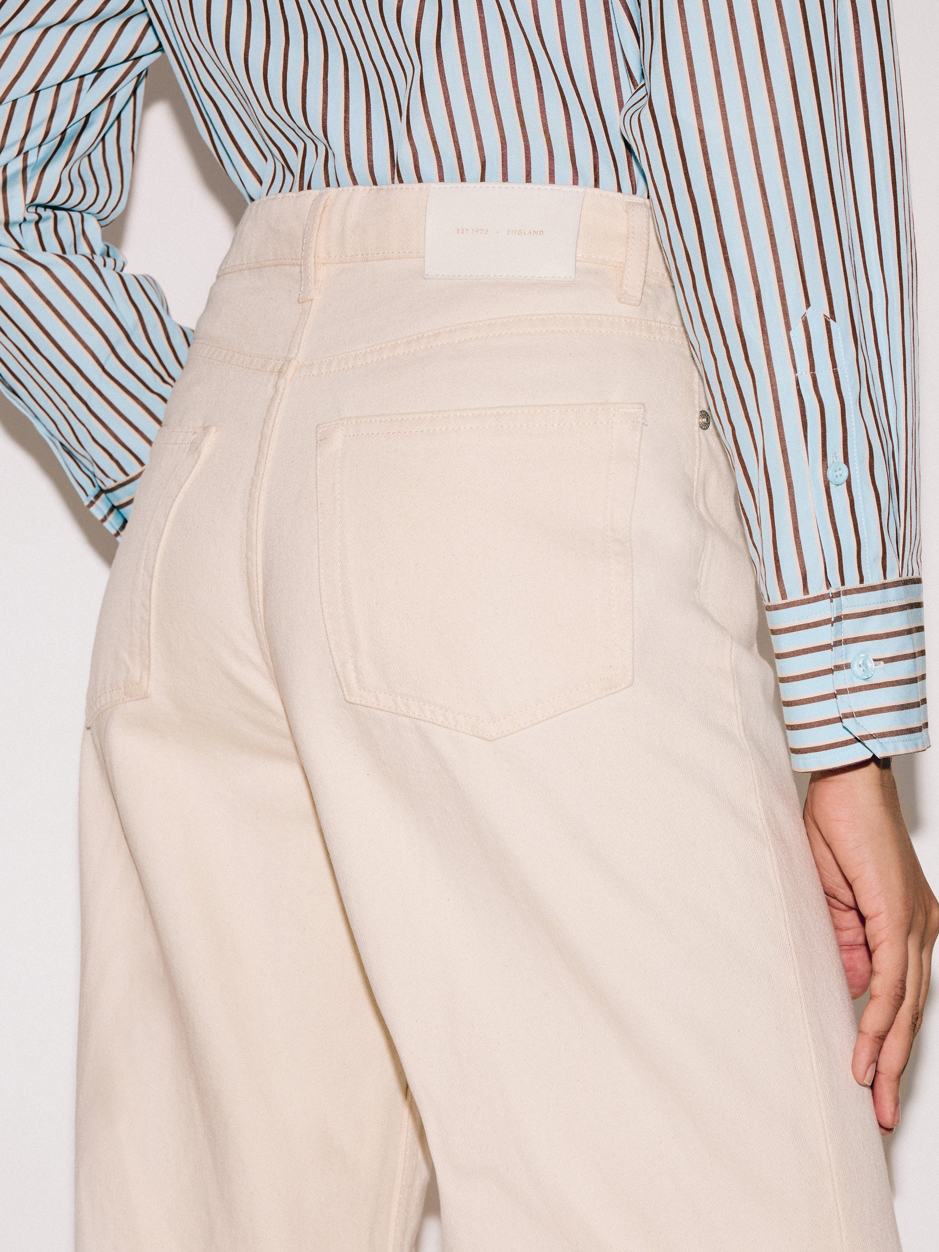 Balfour Long Wide Leg Jean | Ecru - Image 5
