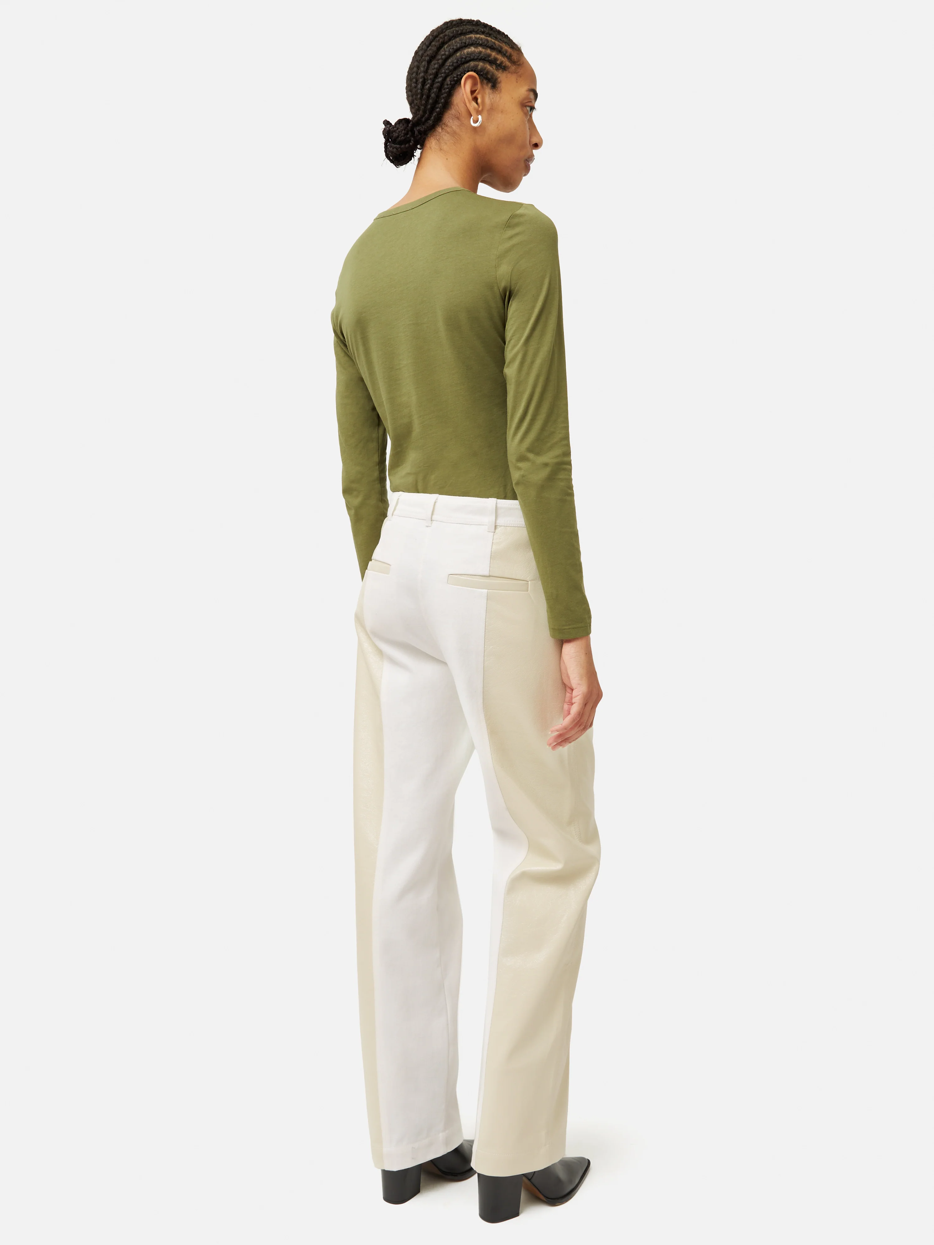 Beck Patent Panelled Jean | Cream - Image 6