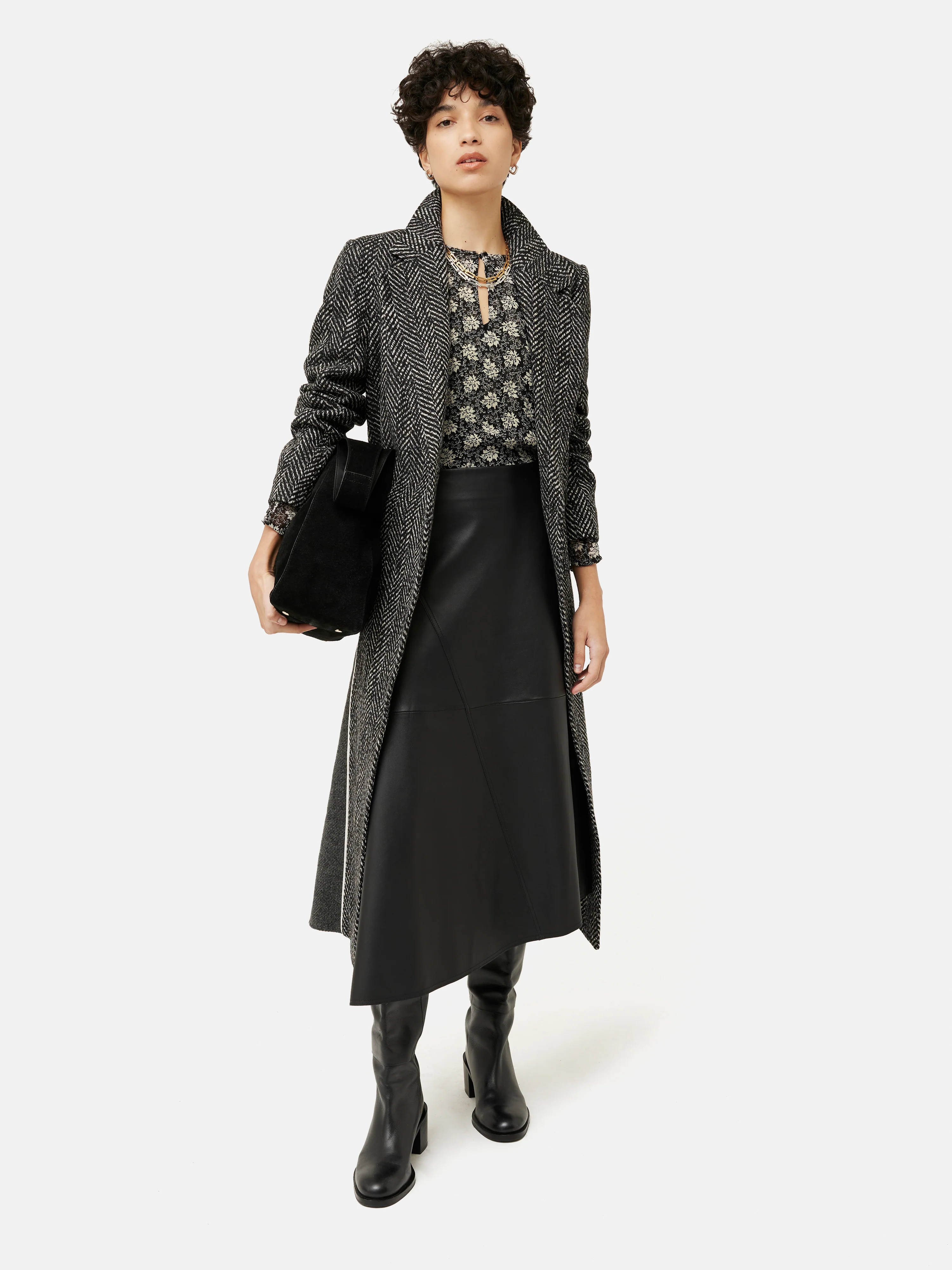 Block Leaf Crinkle Top | Black - Image 3