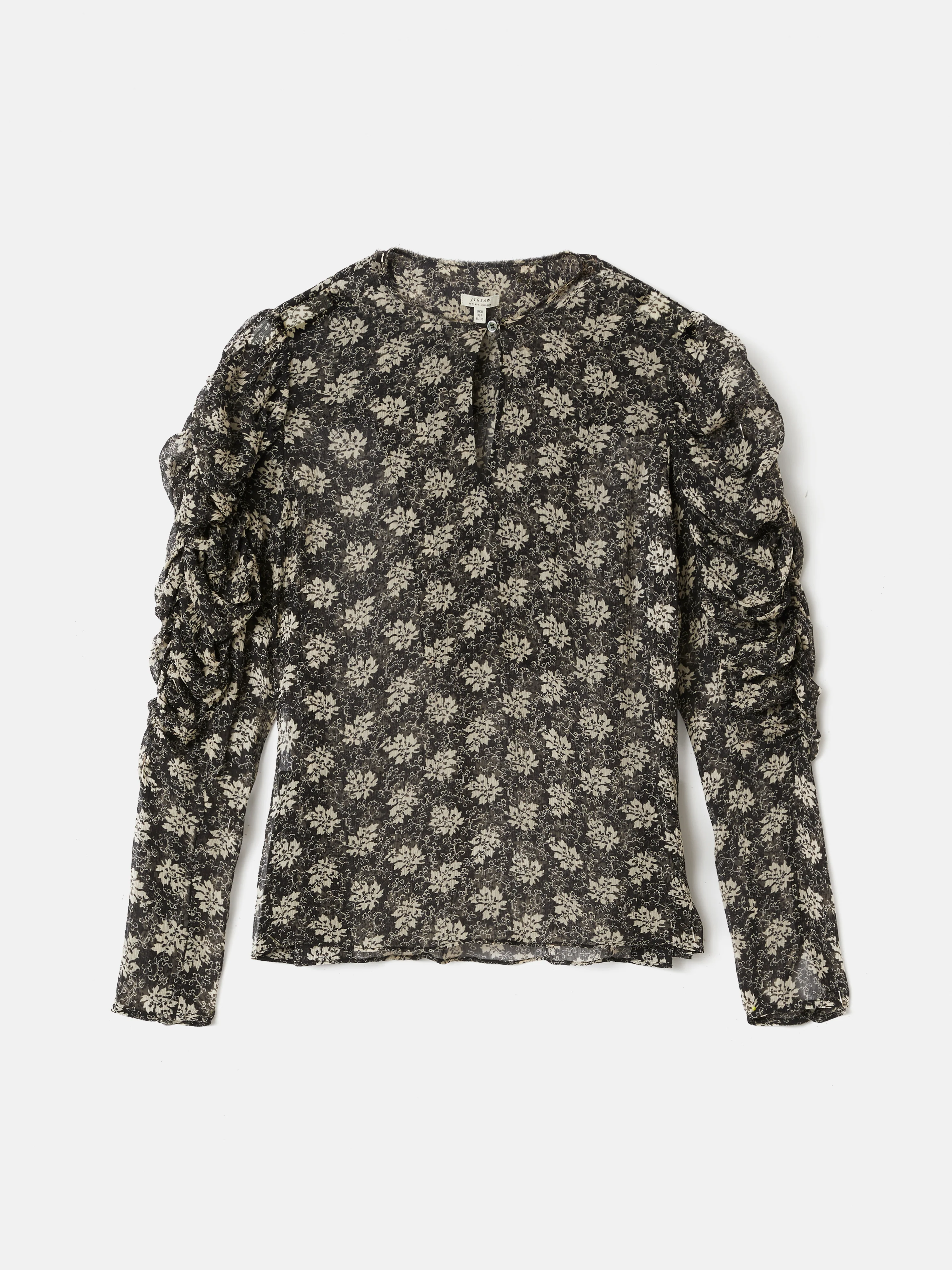 Block Leaf Crinkle Top | Black - Image 7