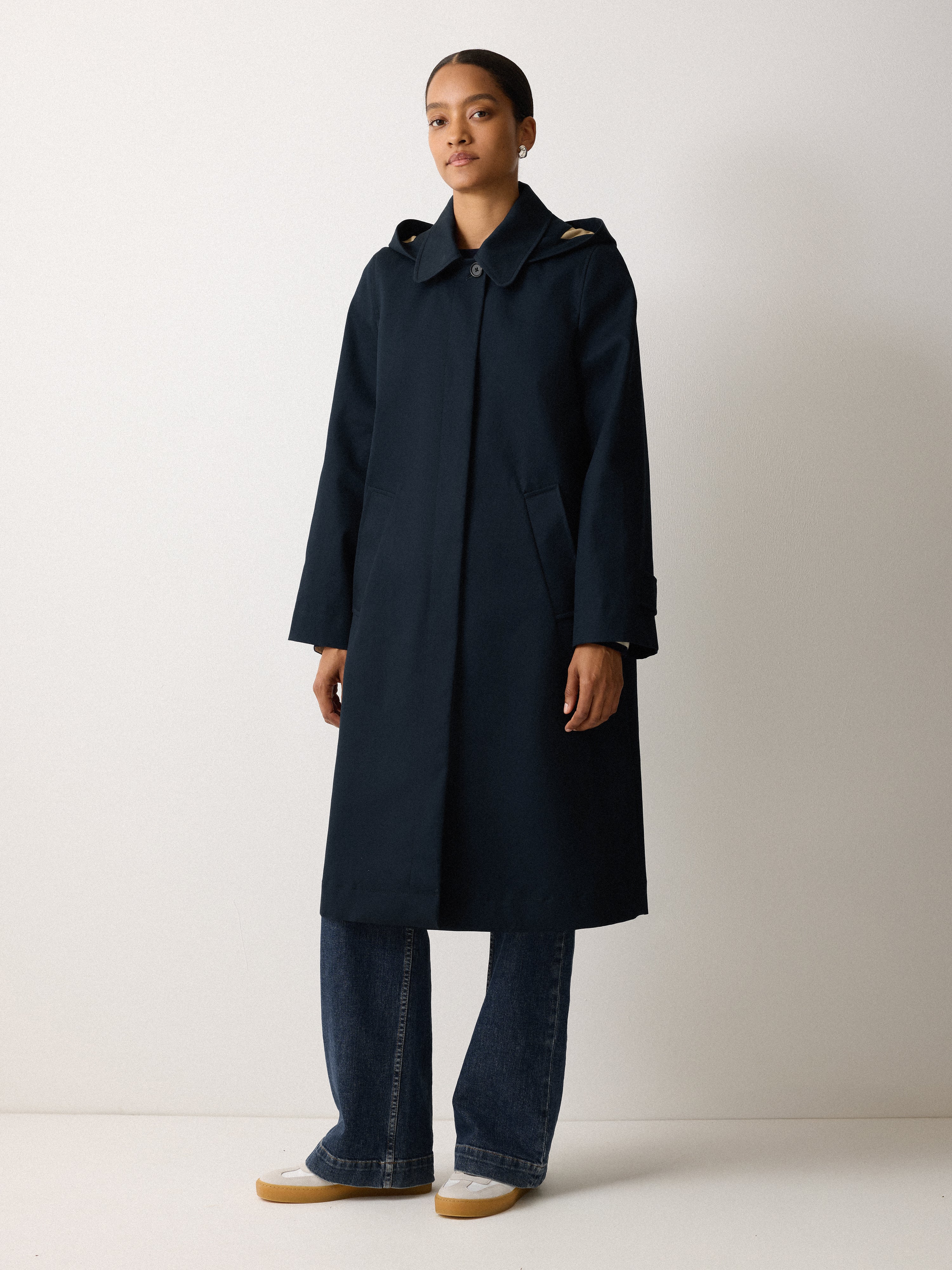 British Millerain Cotton Rain Mac | Navy - Image 4