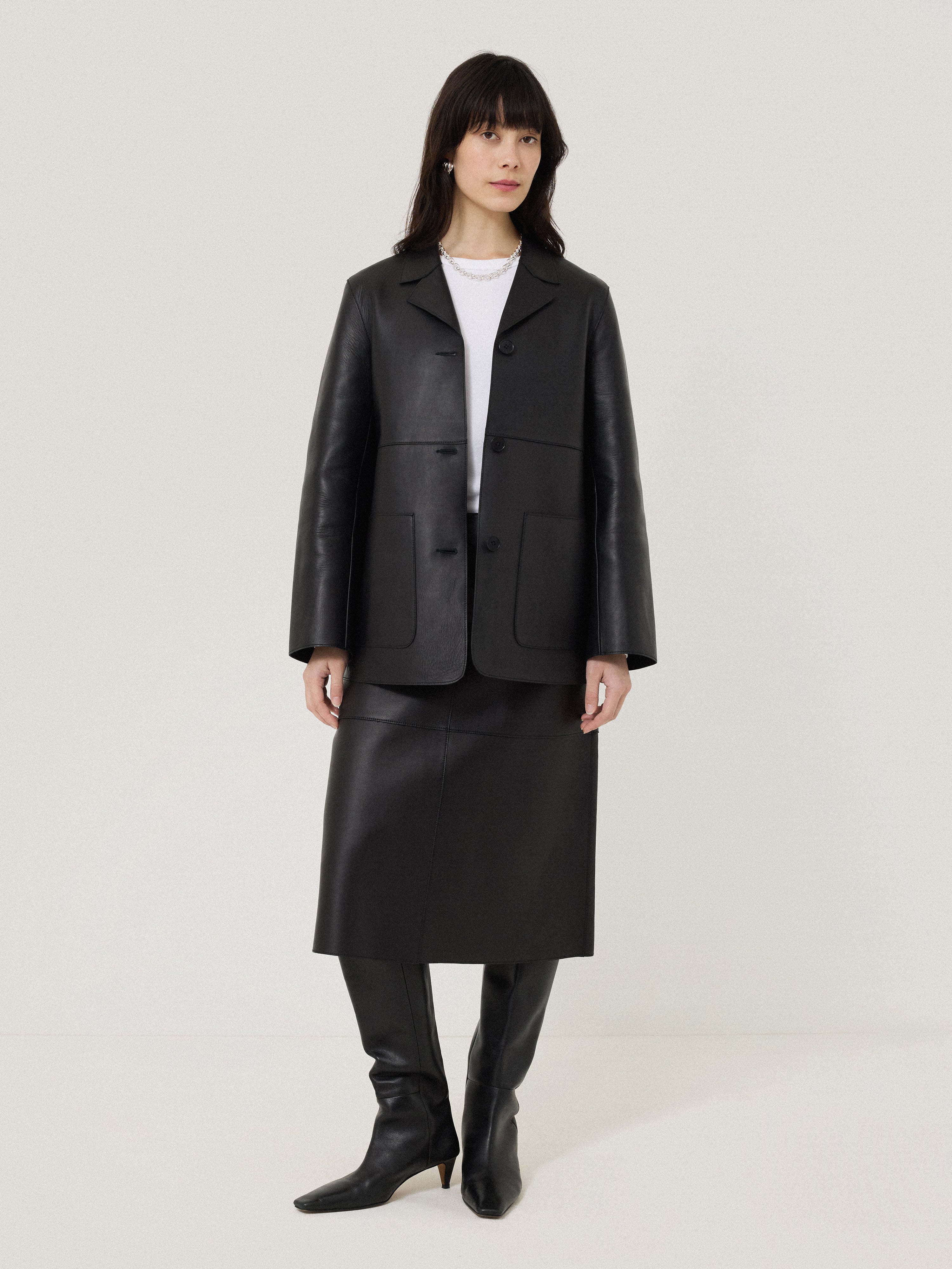 Bonded Leather Jacket | Black - Image 3