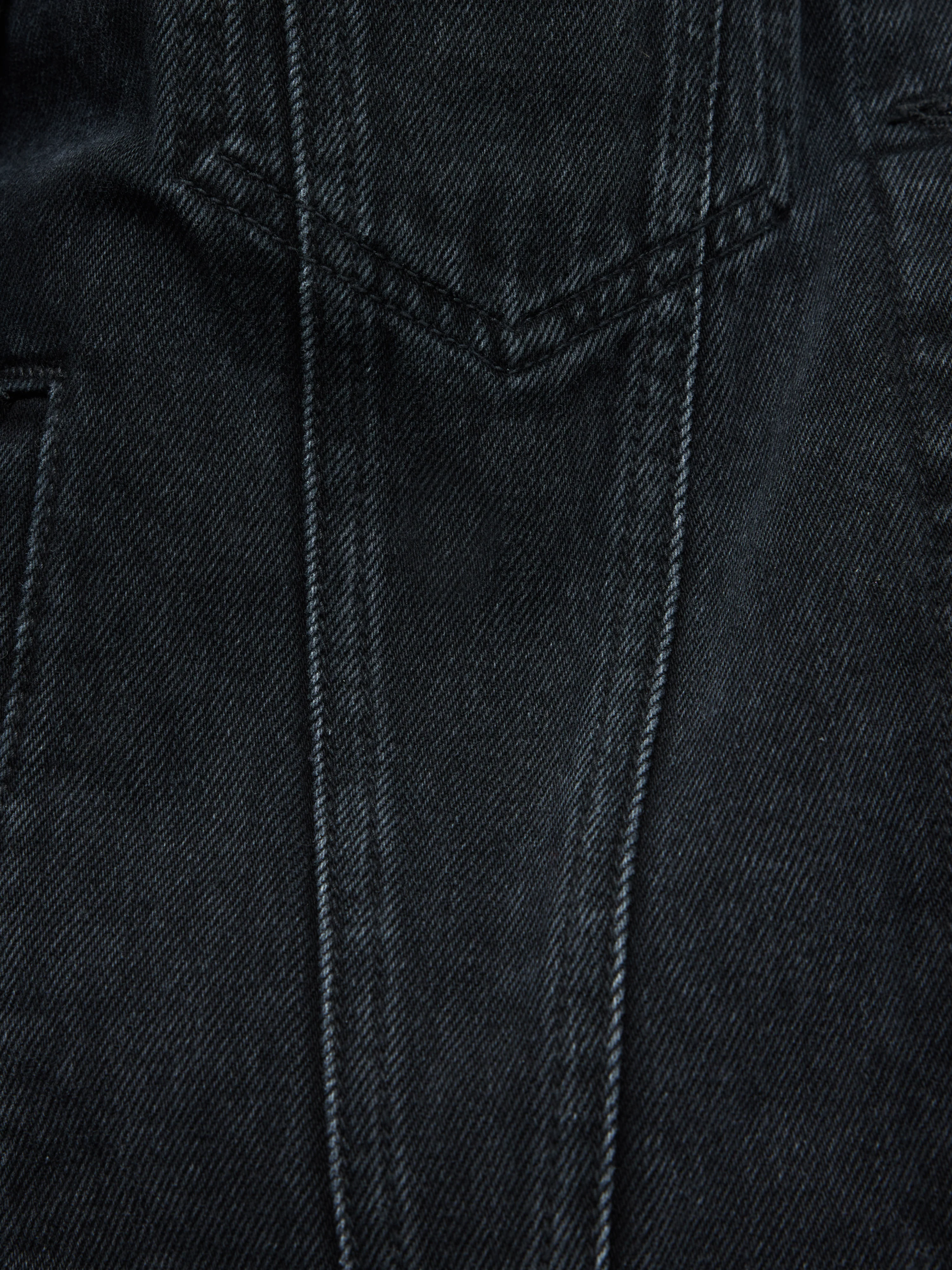 Boxy Denim Trucker Jacket | Washed Black - Image 8