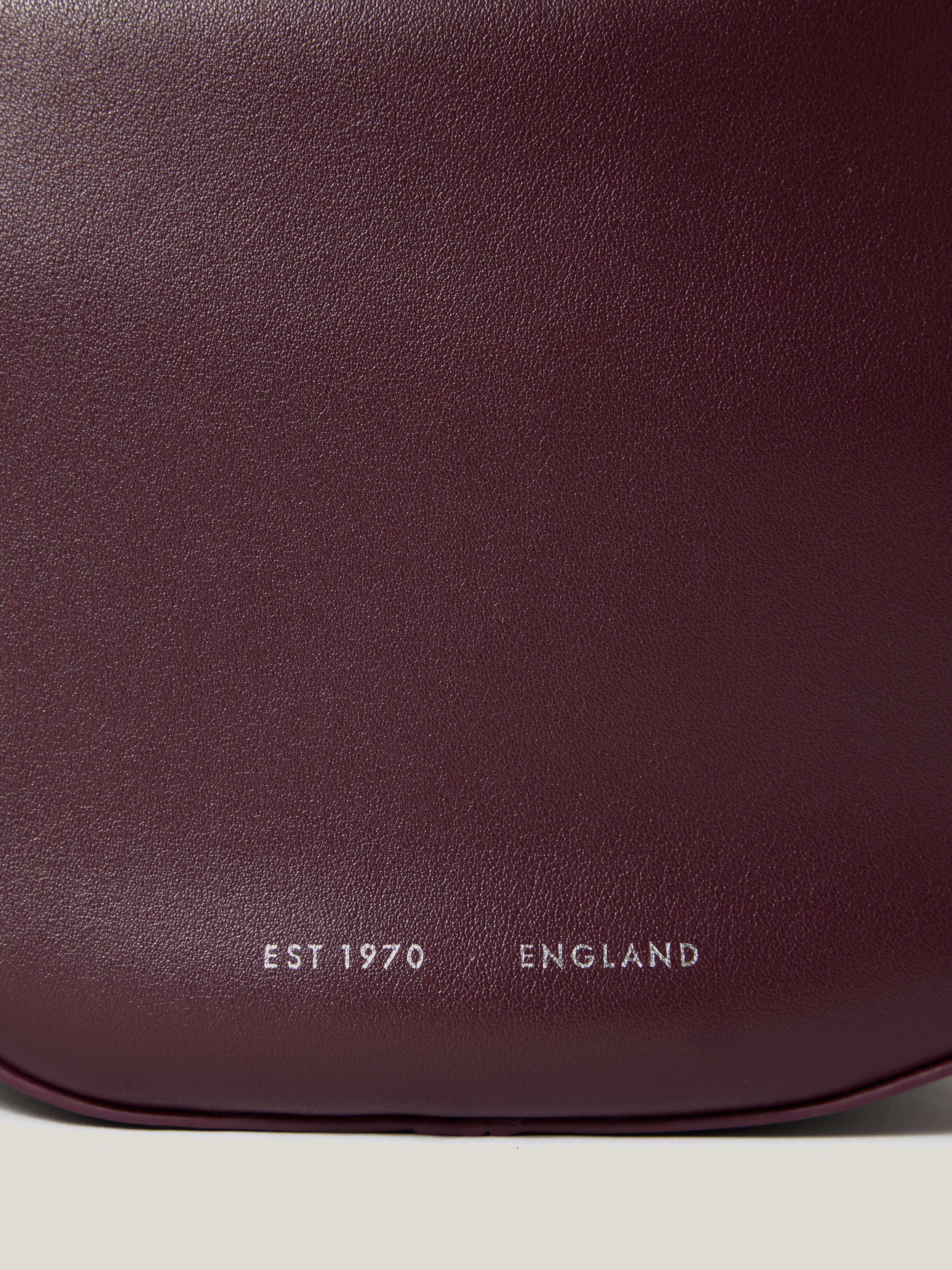 Leather Fold Over Cross Body Bag | Burgundy - Image 7