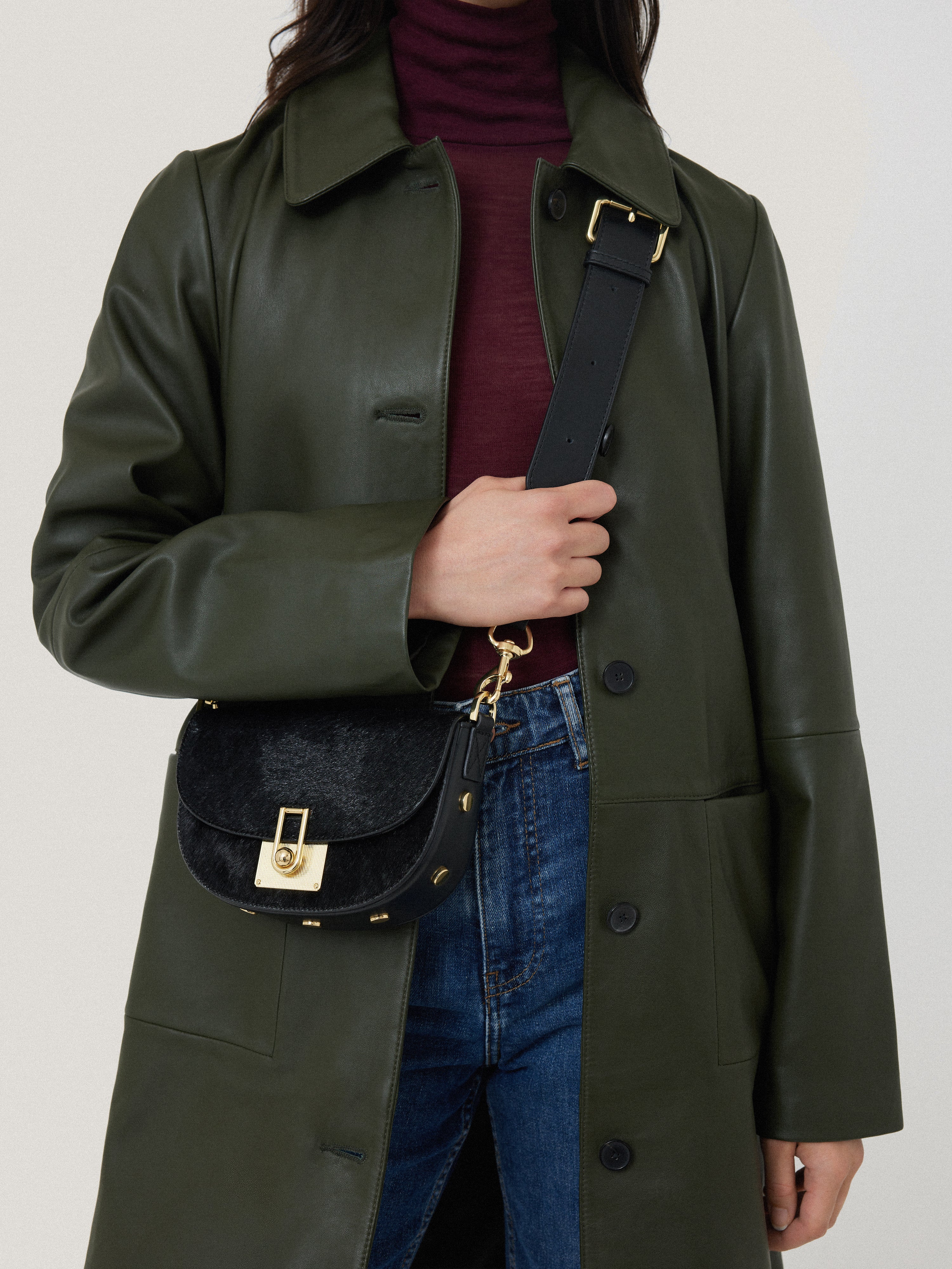 Calf Hair Denbigh Crossbody | Black - Image 3