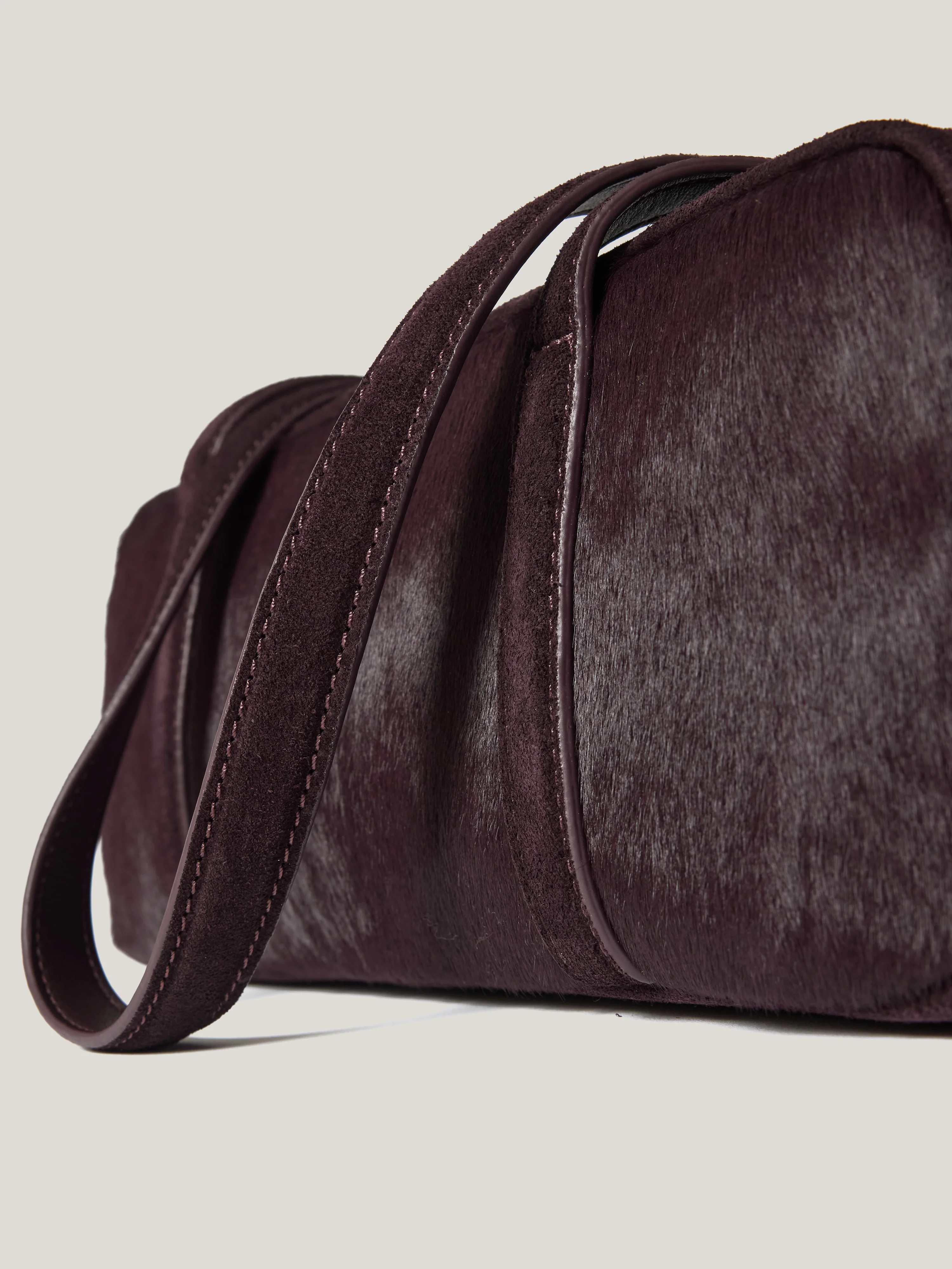 Calf Hair Leather Baguette Shoulder Bag | Oxblood - Image 4