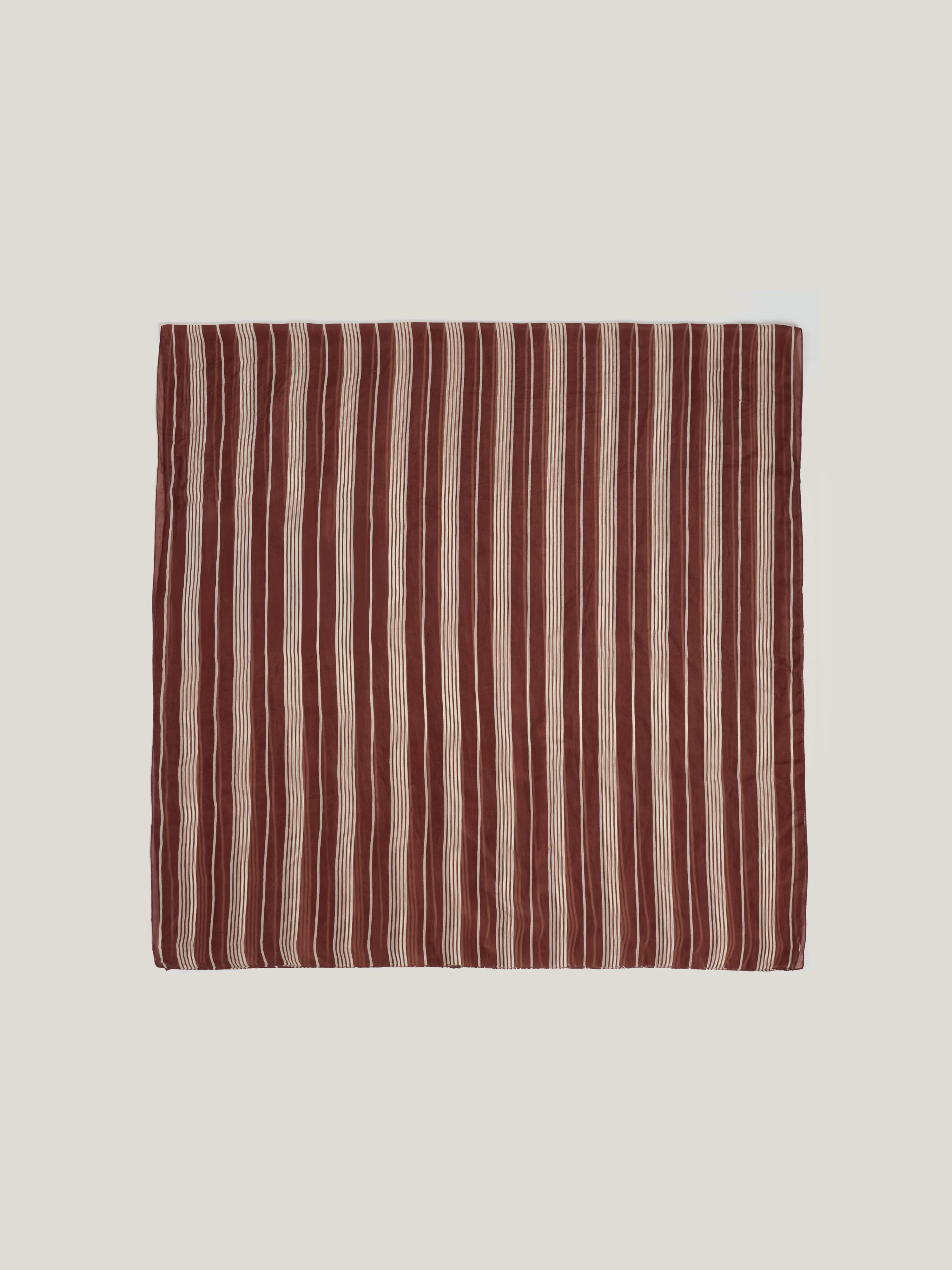 Cassis Stripe Silk Scarf | Brown - Image 3