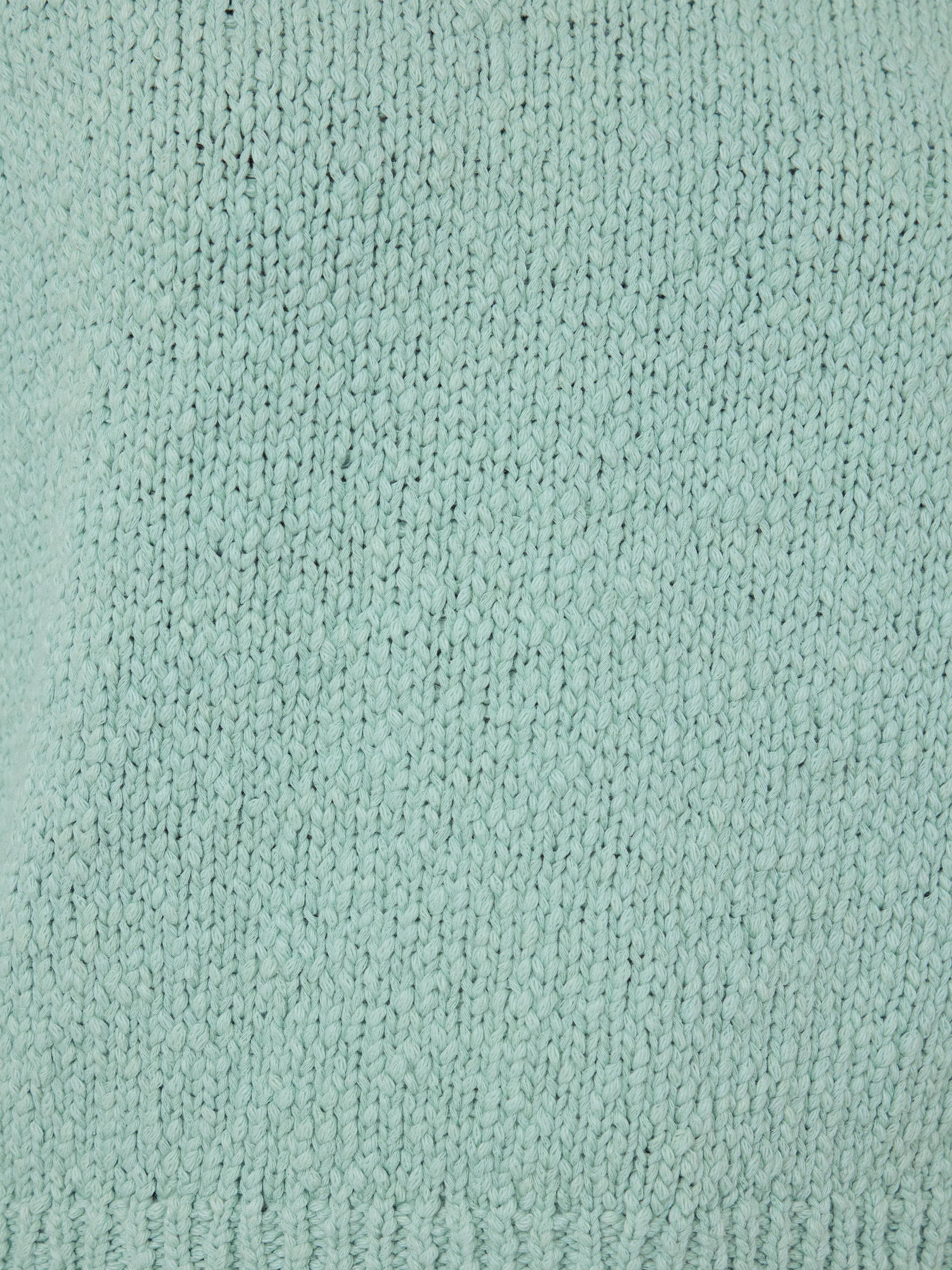 Chunky Textured Cotton Jumper | Mint - Image 6