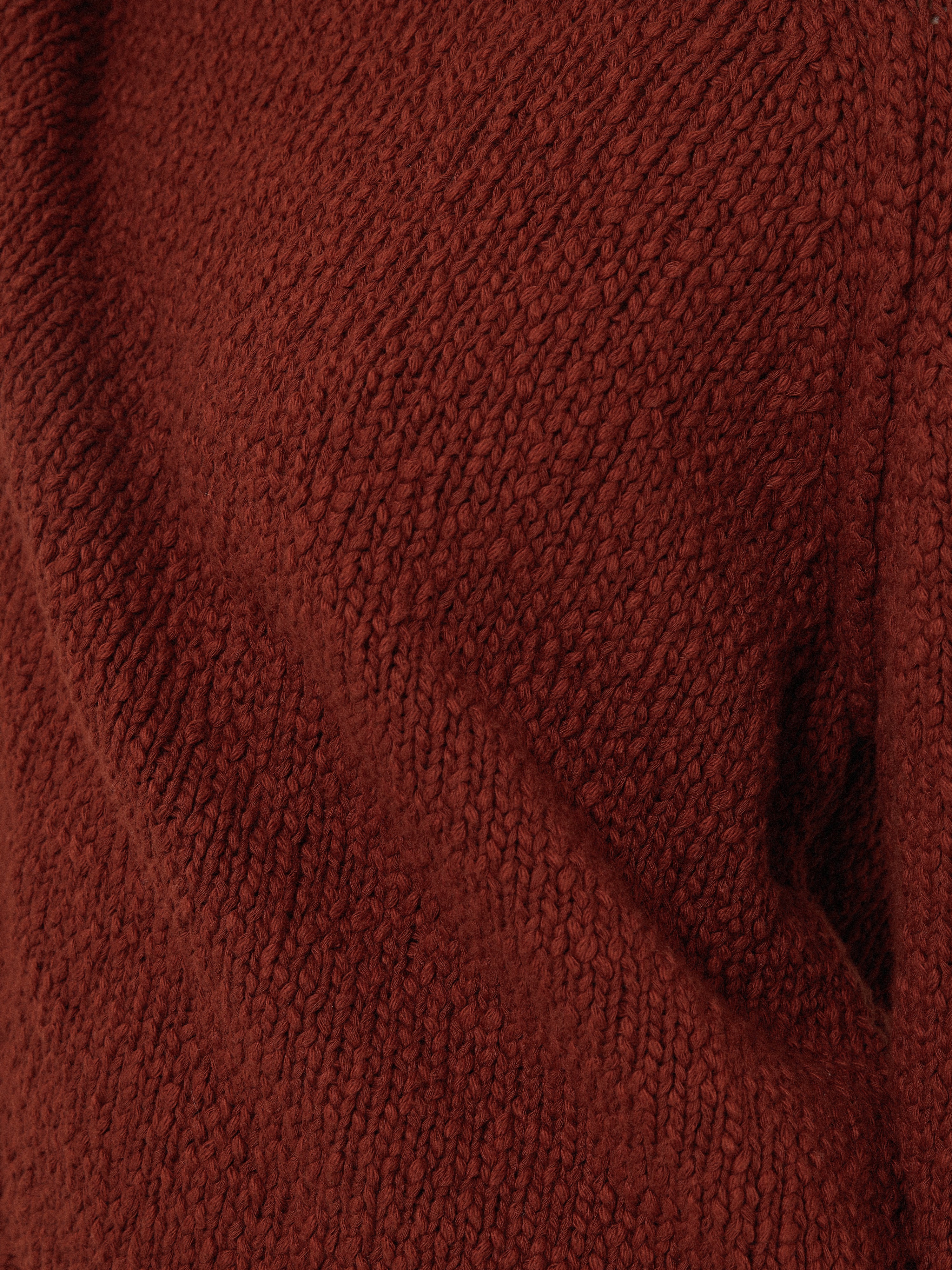 Chunky Textured Cotton Jumper | Red - Image 7