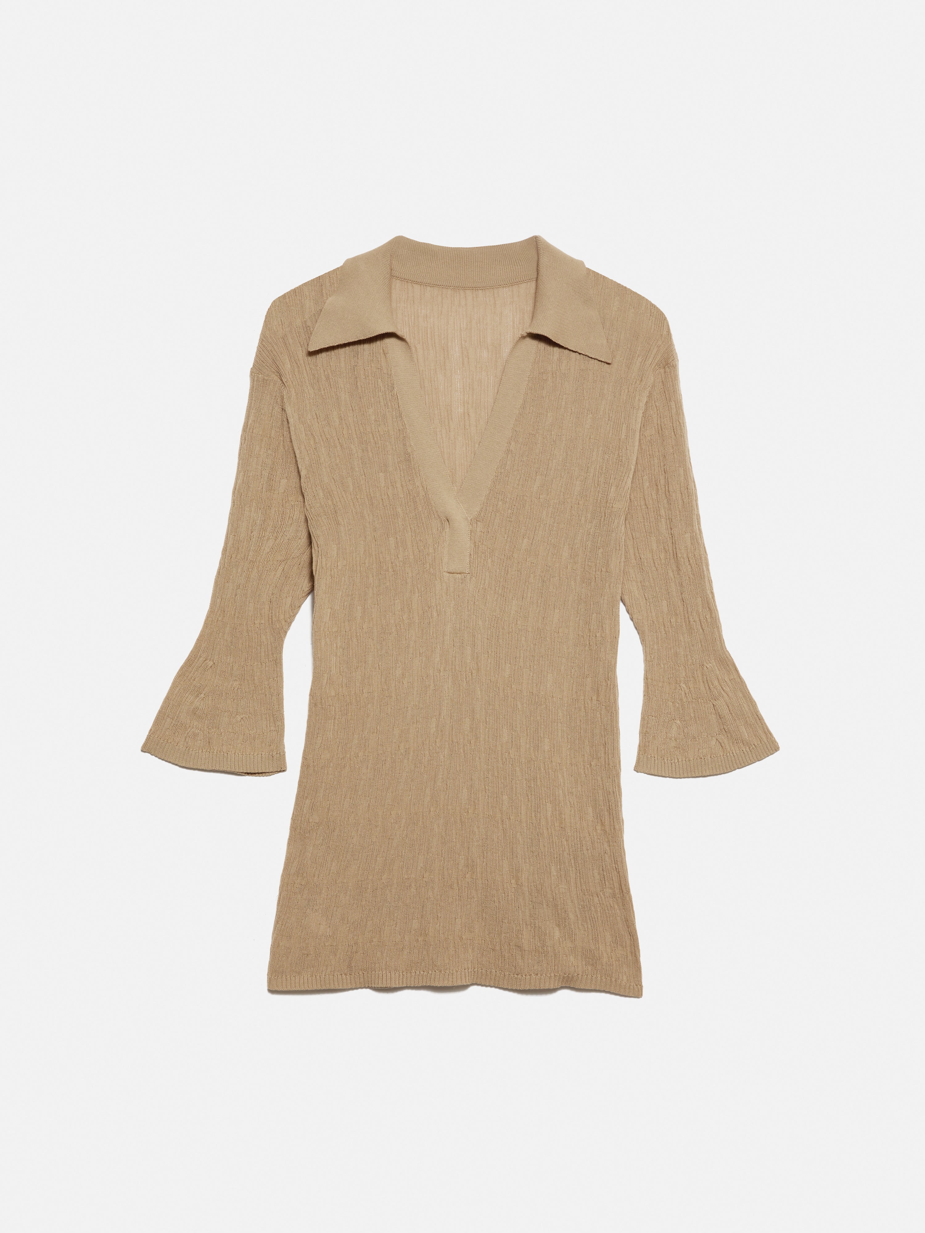 Collar Knitted Top | Stone - Image 7