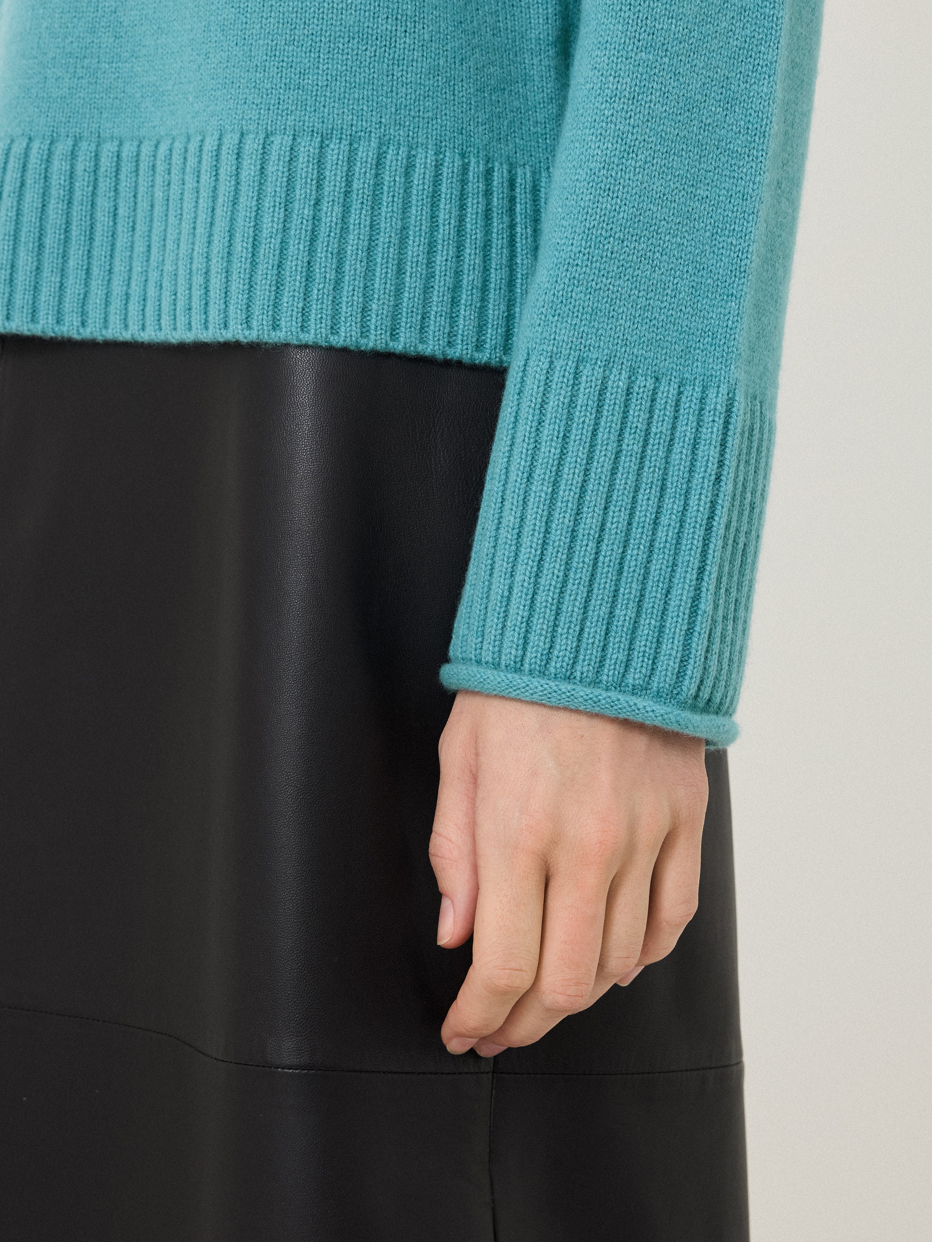 Compact Wool Cashmere Blend Jumper | Powder Blue - Image 5