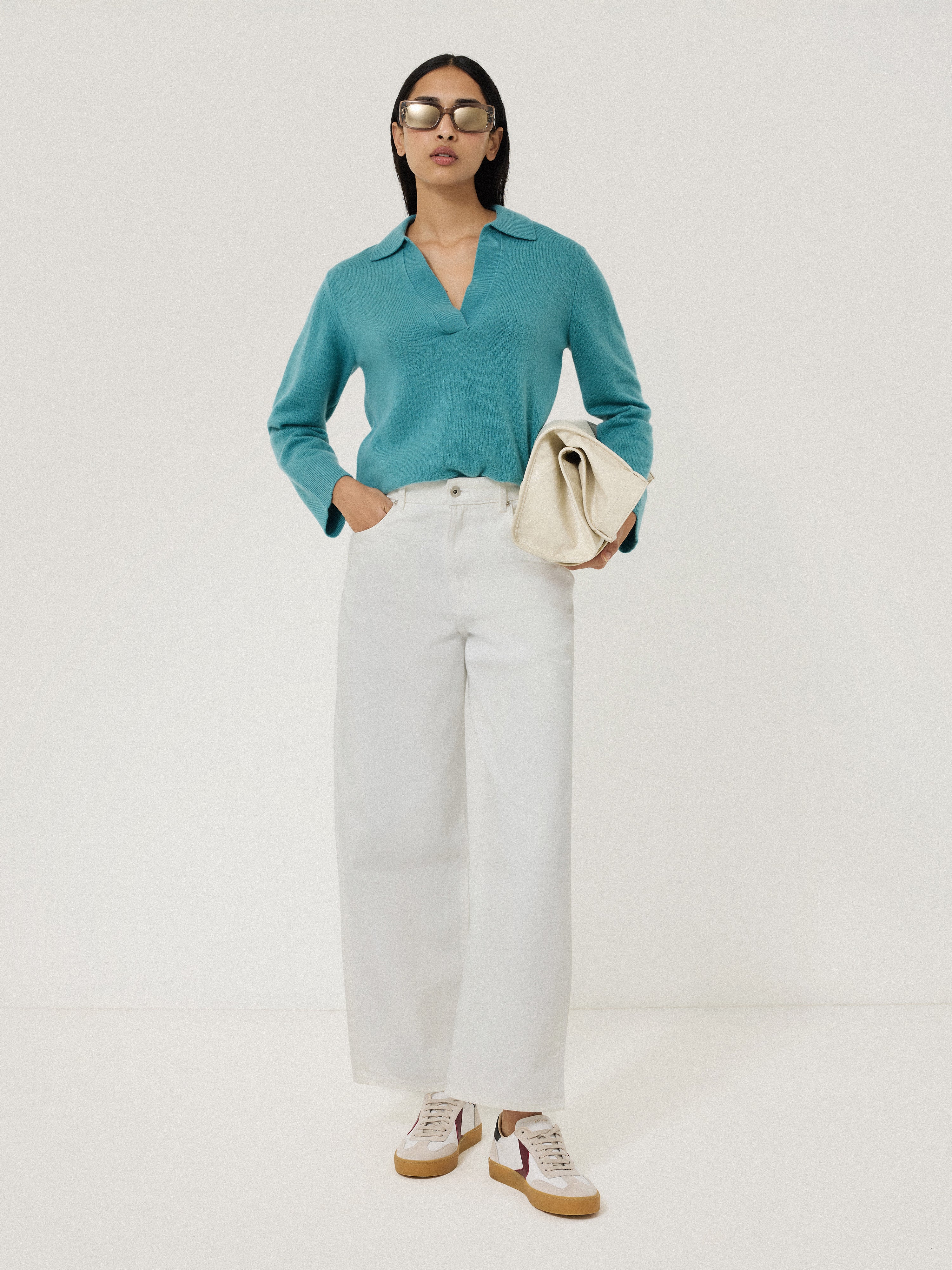 Compact Wool Collar Jumper | Powder Blue - Image 3