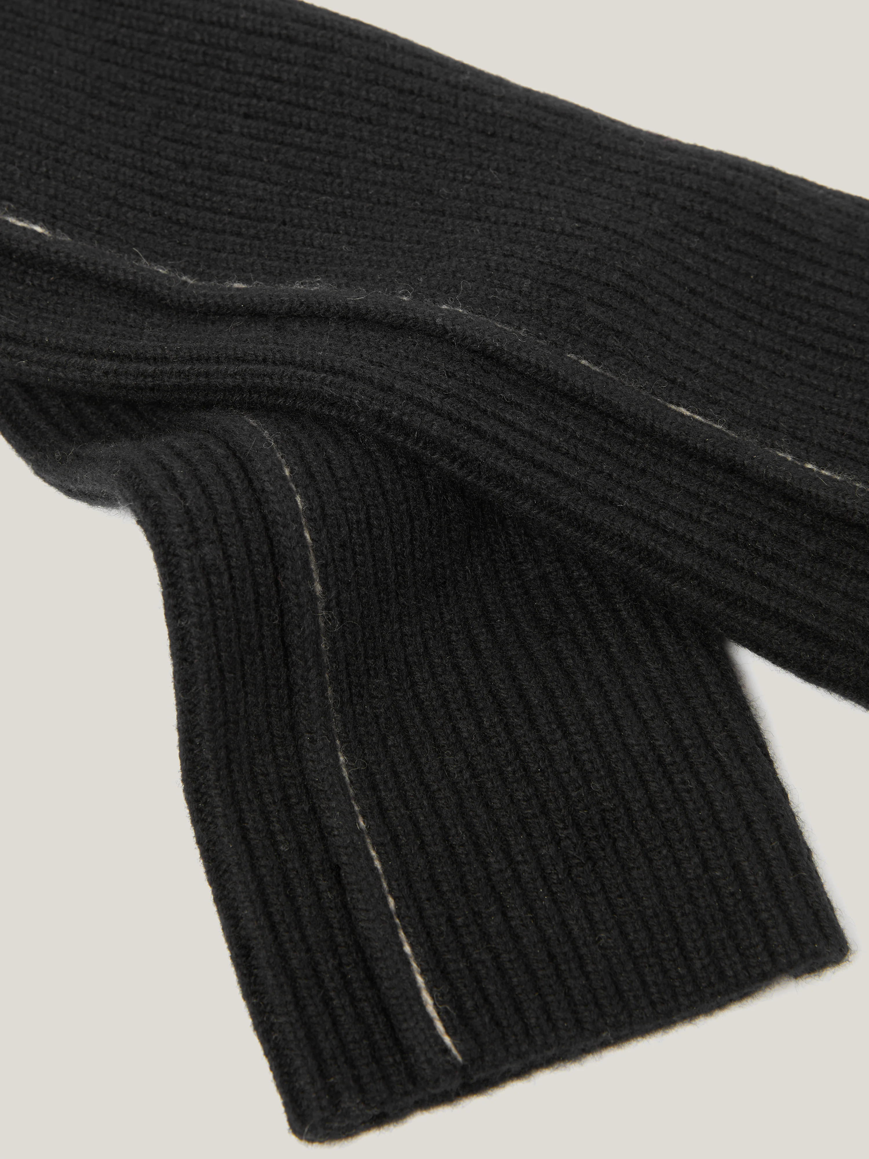 Contrast Stitch Mitten | Black - Image 3