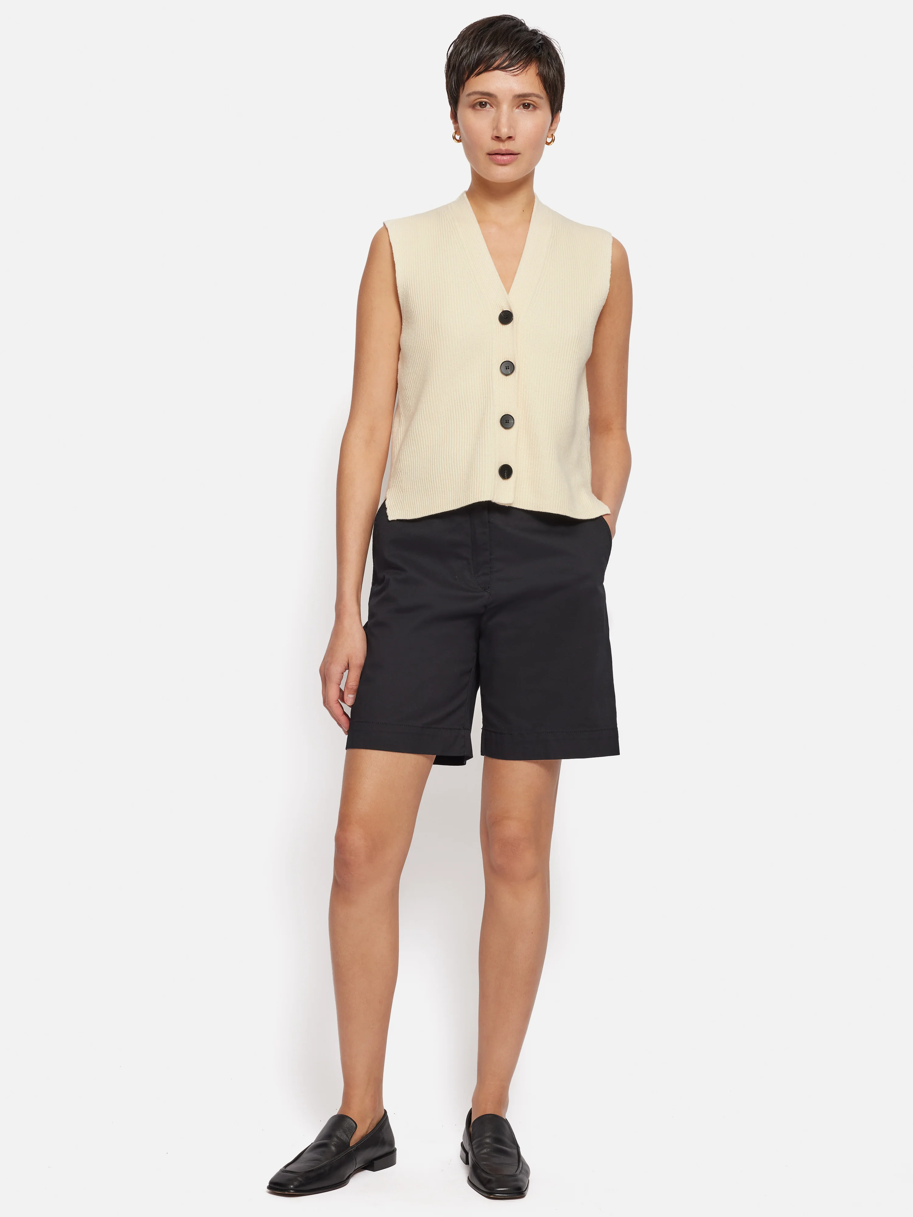 Cotton Blend Waistcoat | Ivory - Image 6