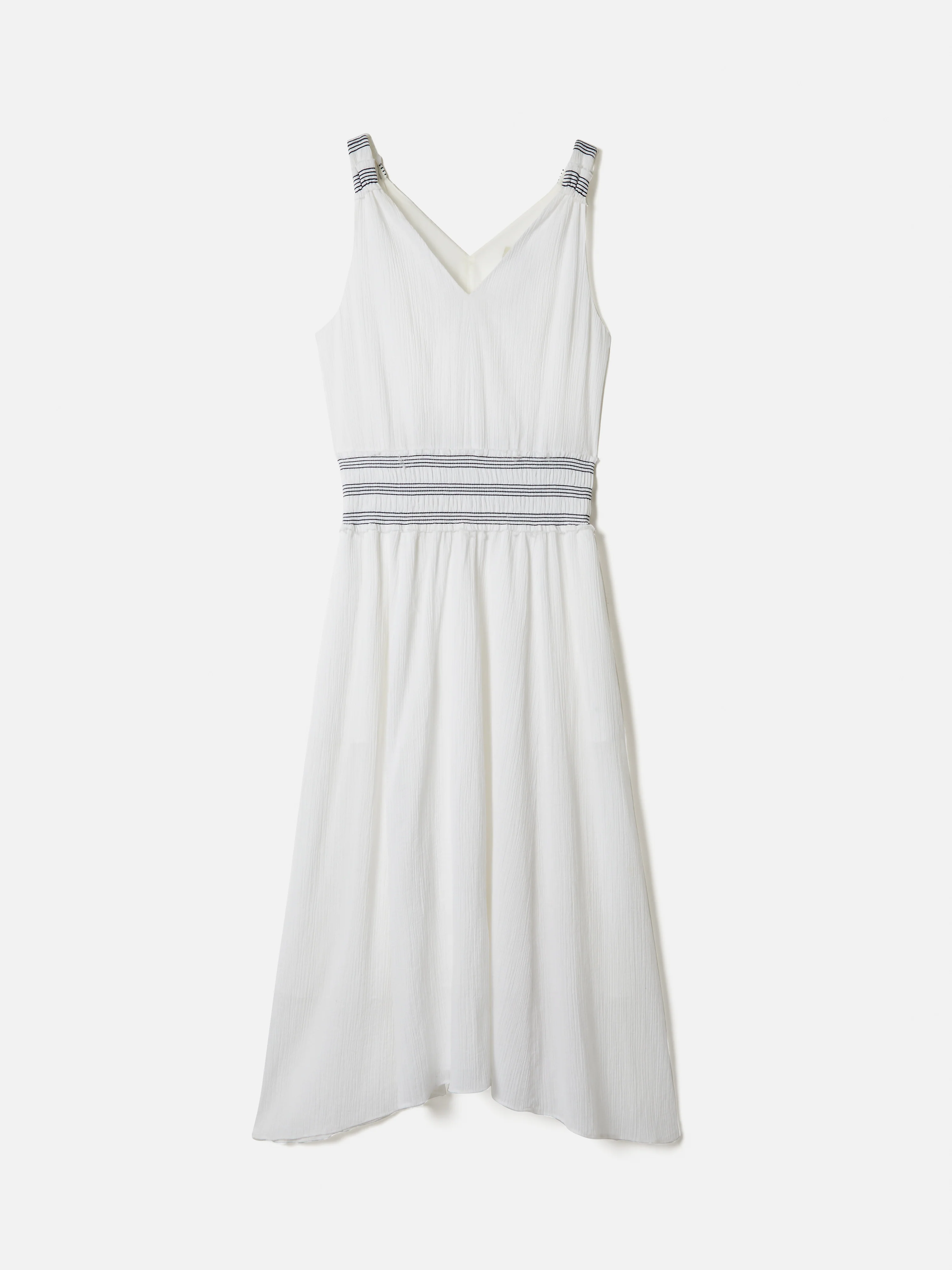 Cotton Crinkle Smocked Dress | White - Image 7