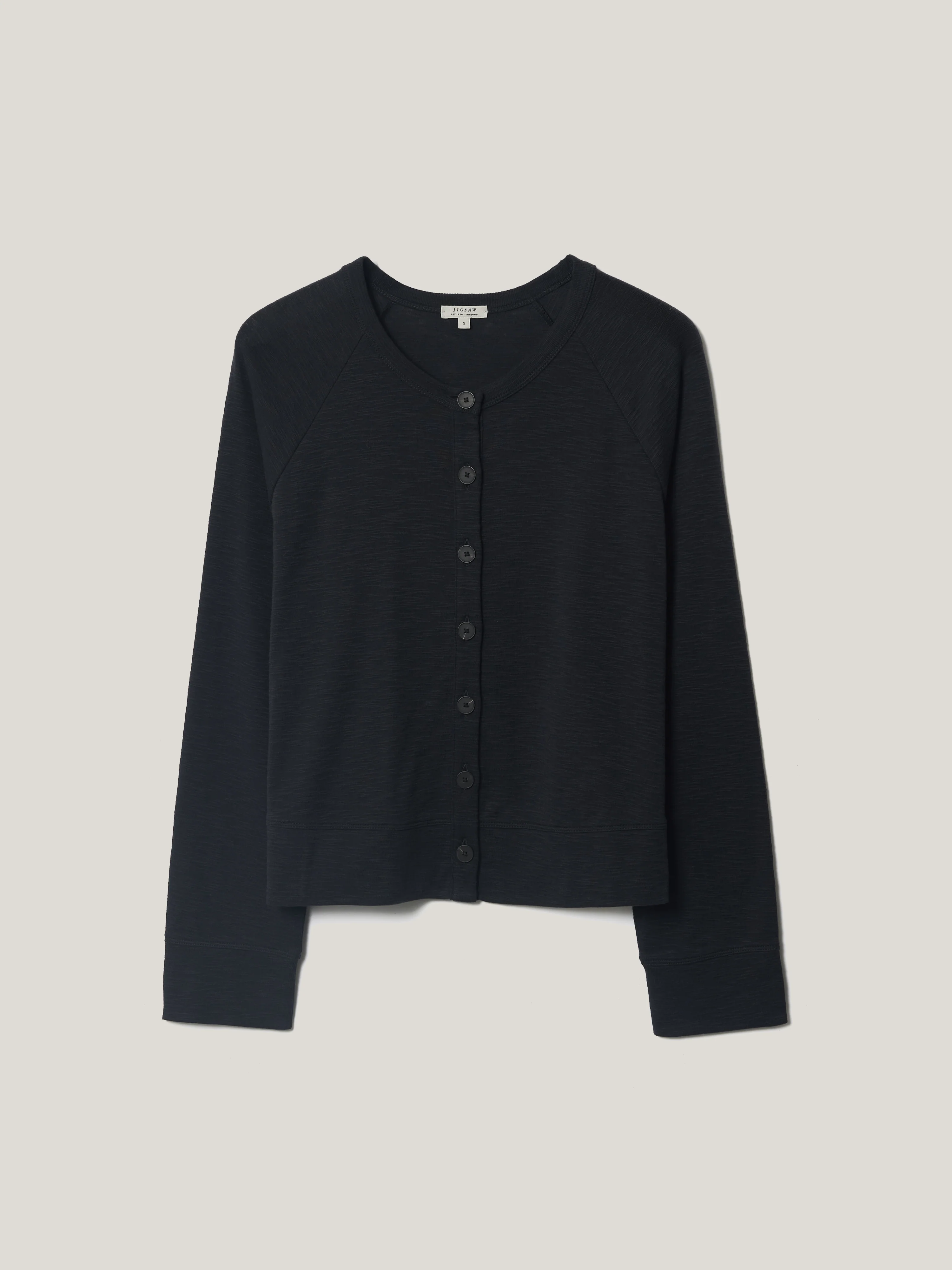 Cotton Luxe Crew Cardigan | Navy - Image 5