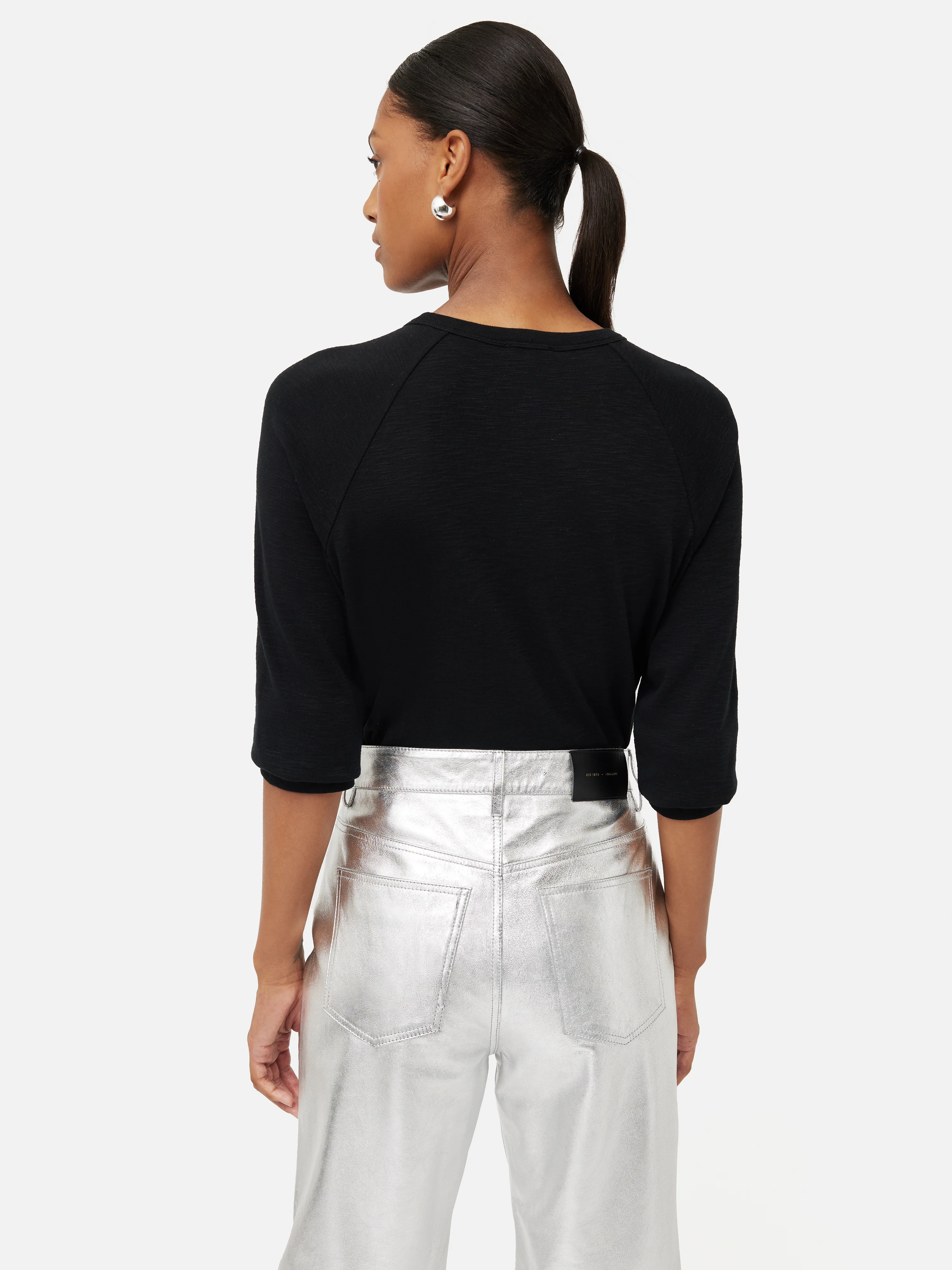 Cotton Luxe Raglan Tee | Black - Image 5