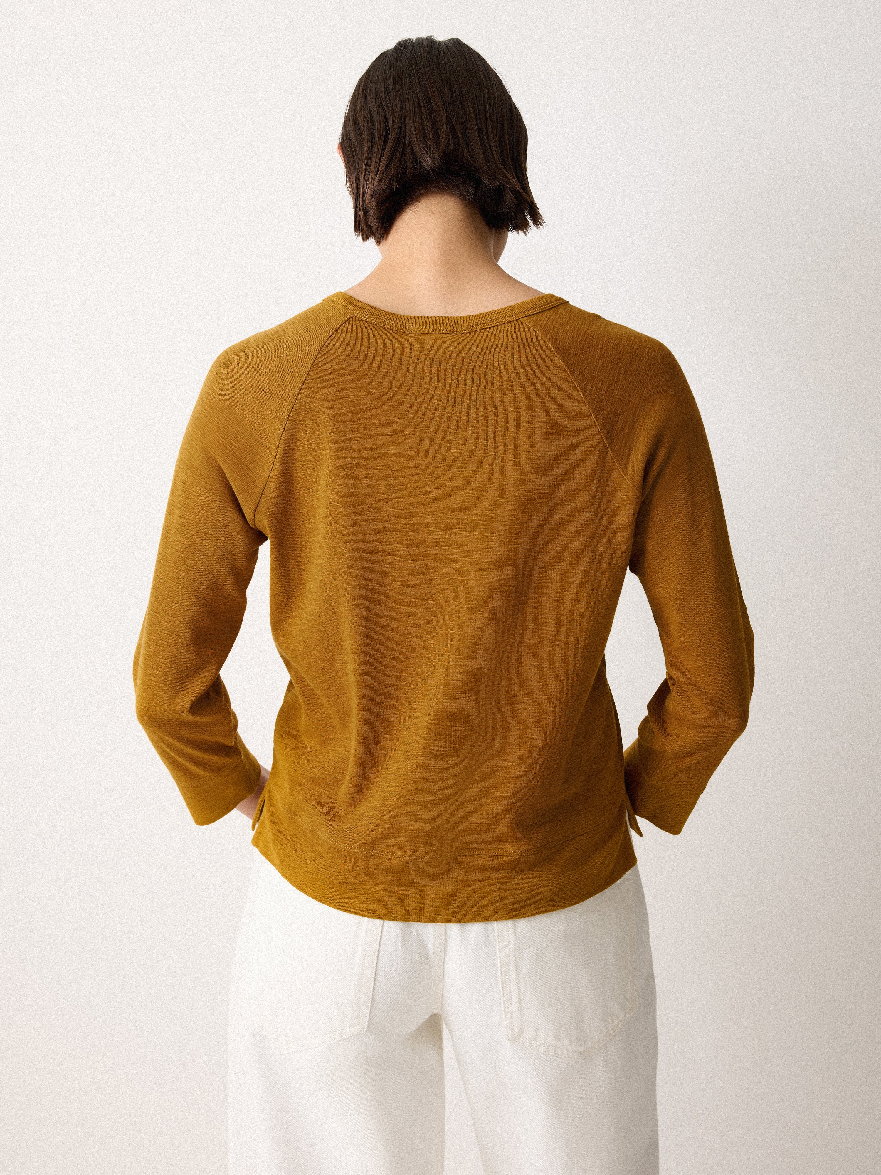 Cotton Luxe Raglan Tee | Golden Ochre - Image 4