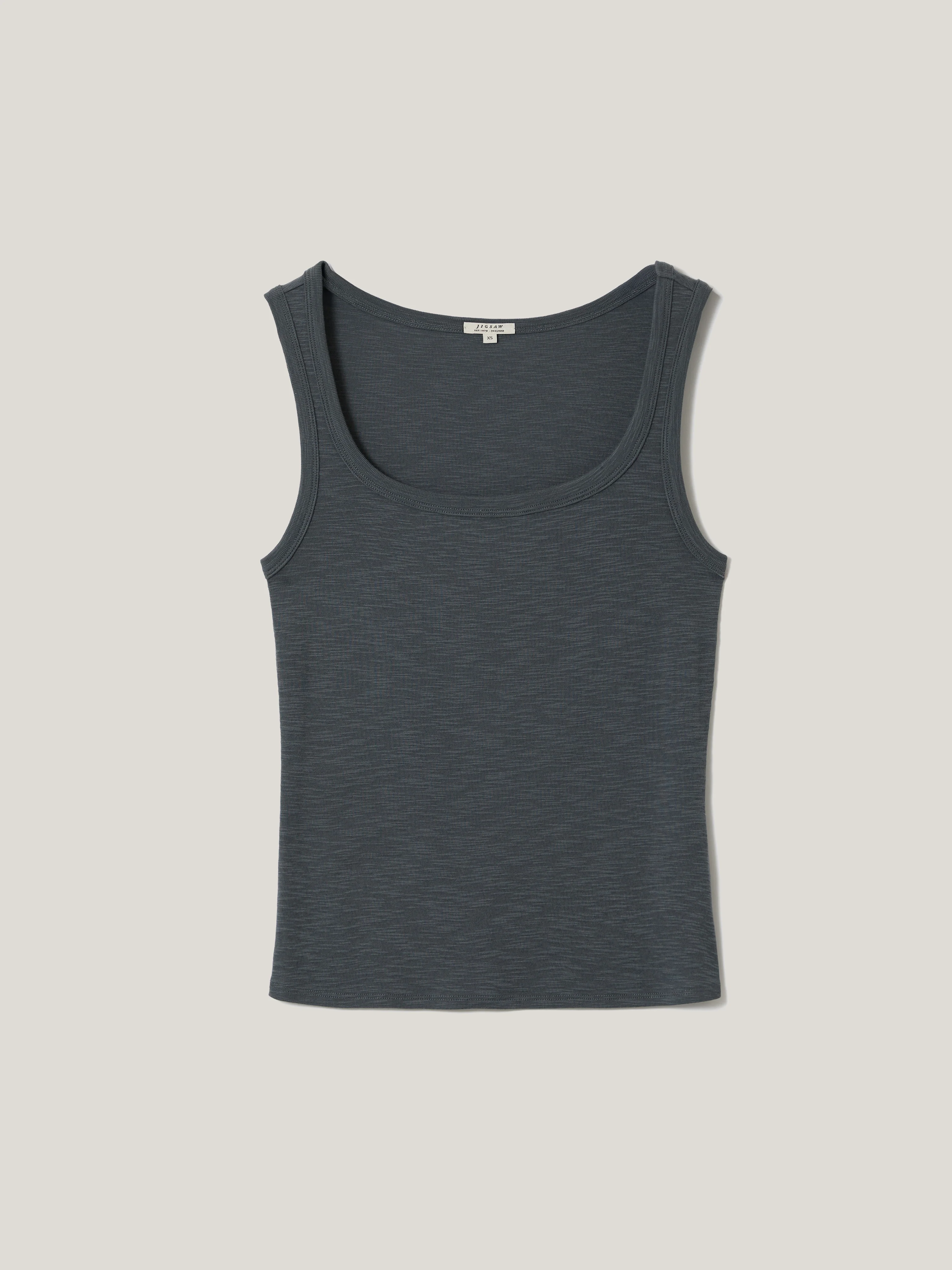 Cotton Luxe Square Neck Tank | Steel Grey - Image 6