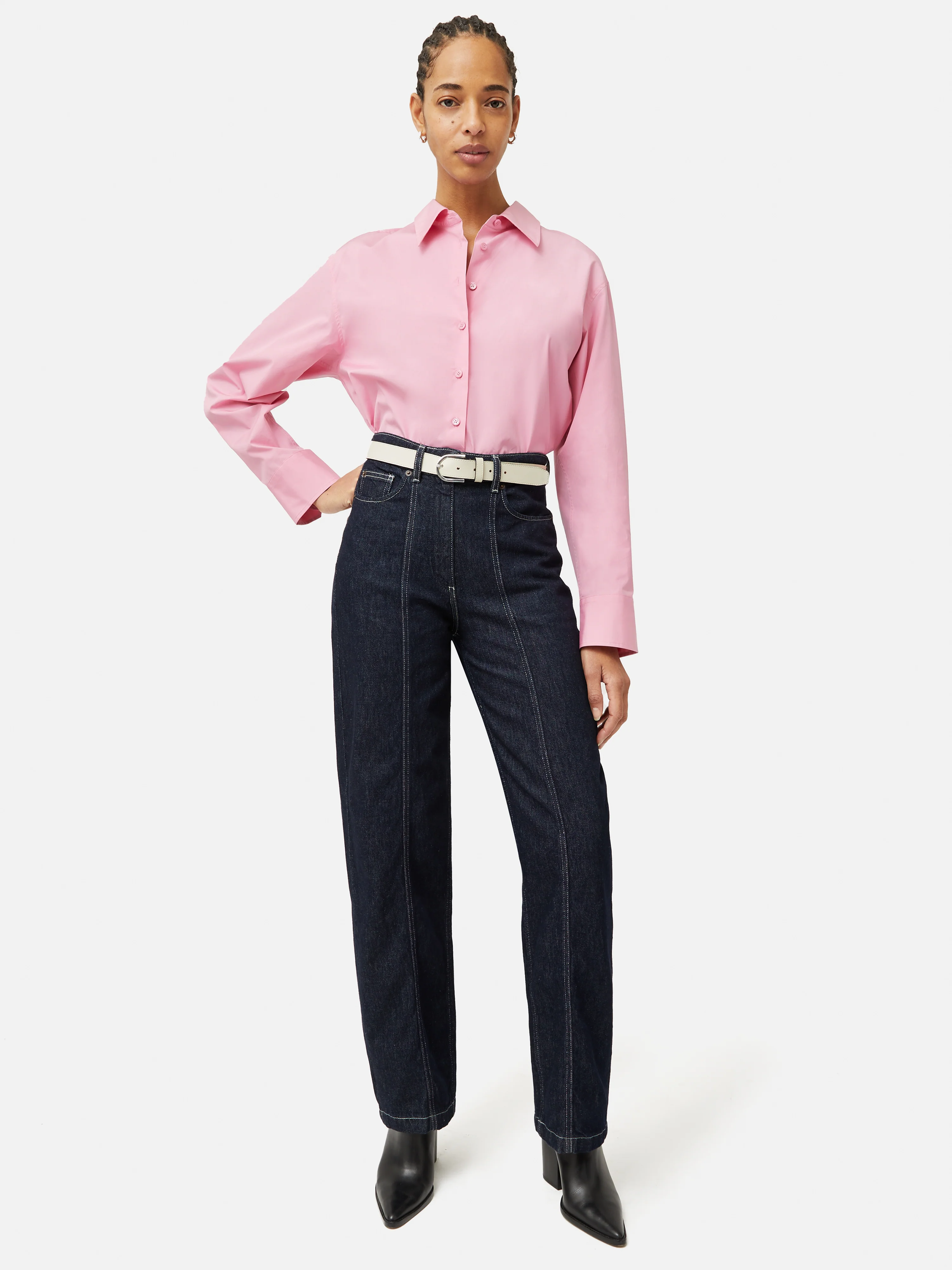 Cotton Poplin Shirt | Pink - Image 7