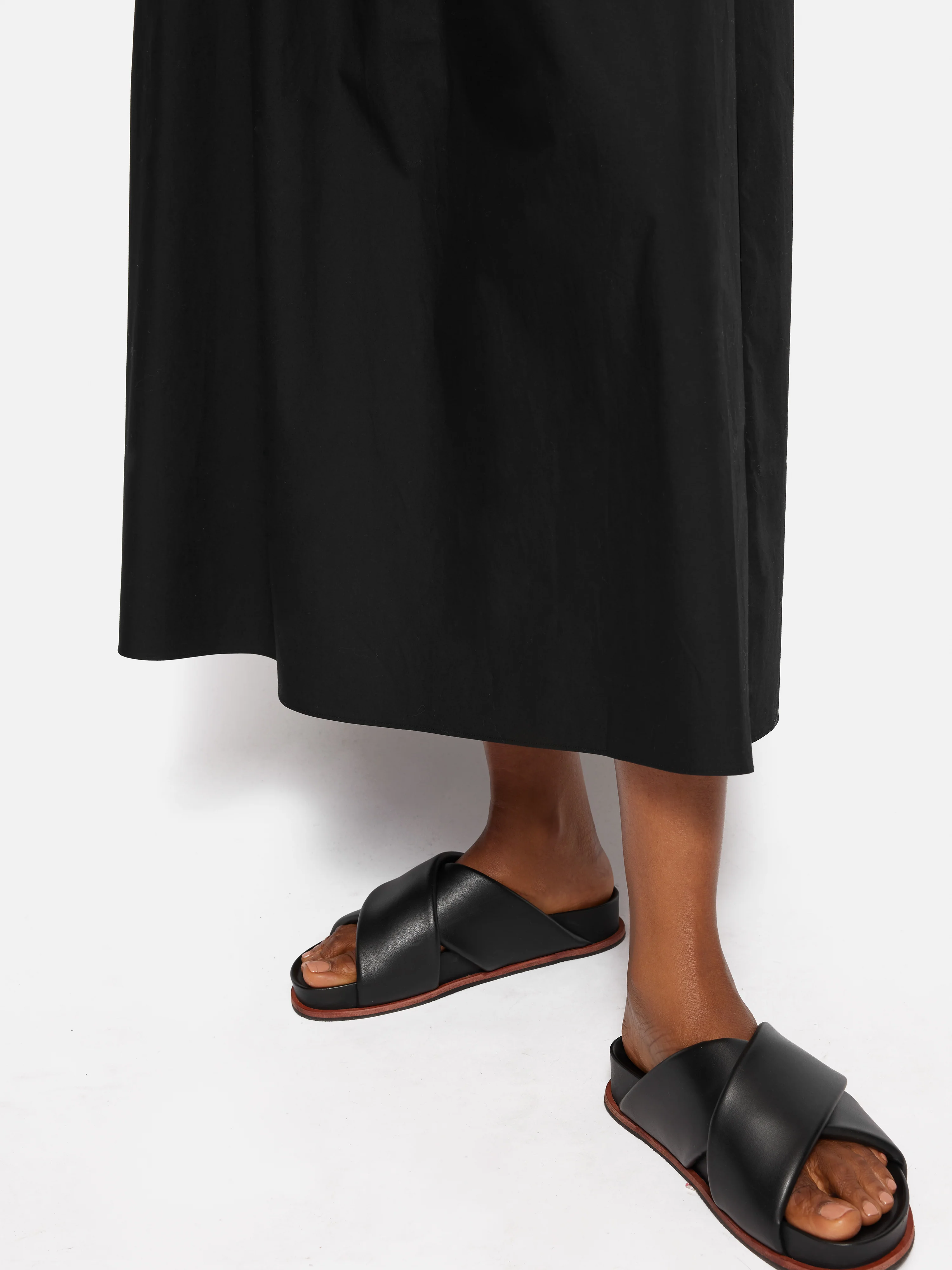 Cotton Poplin Skirt | Black - Image 4