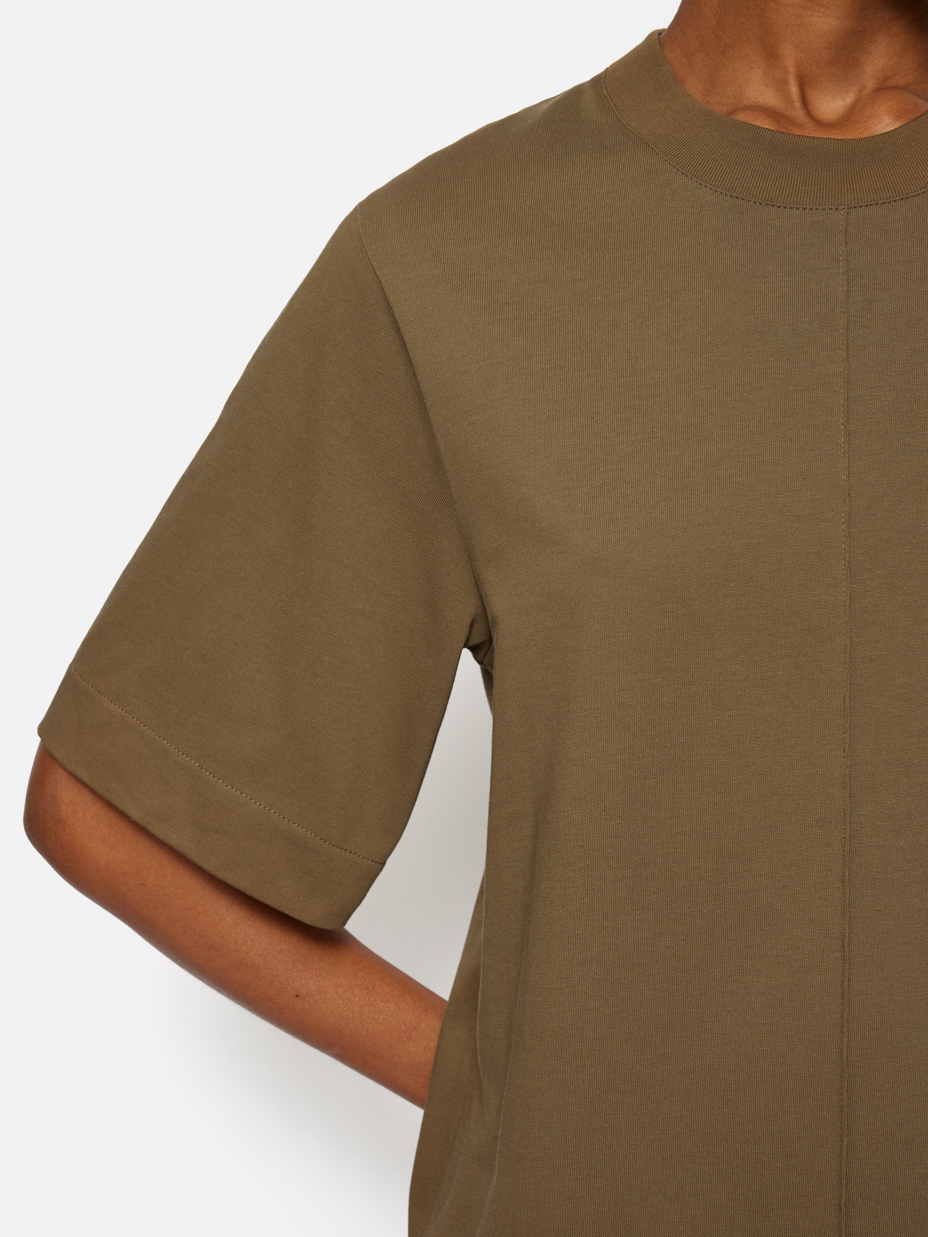 Cotton Riley T-Shirt Dress | Khaki - Image 4