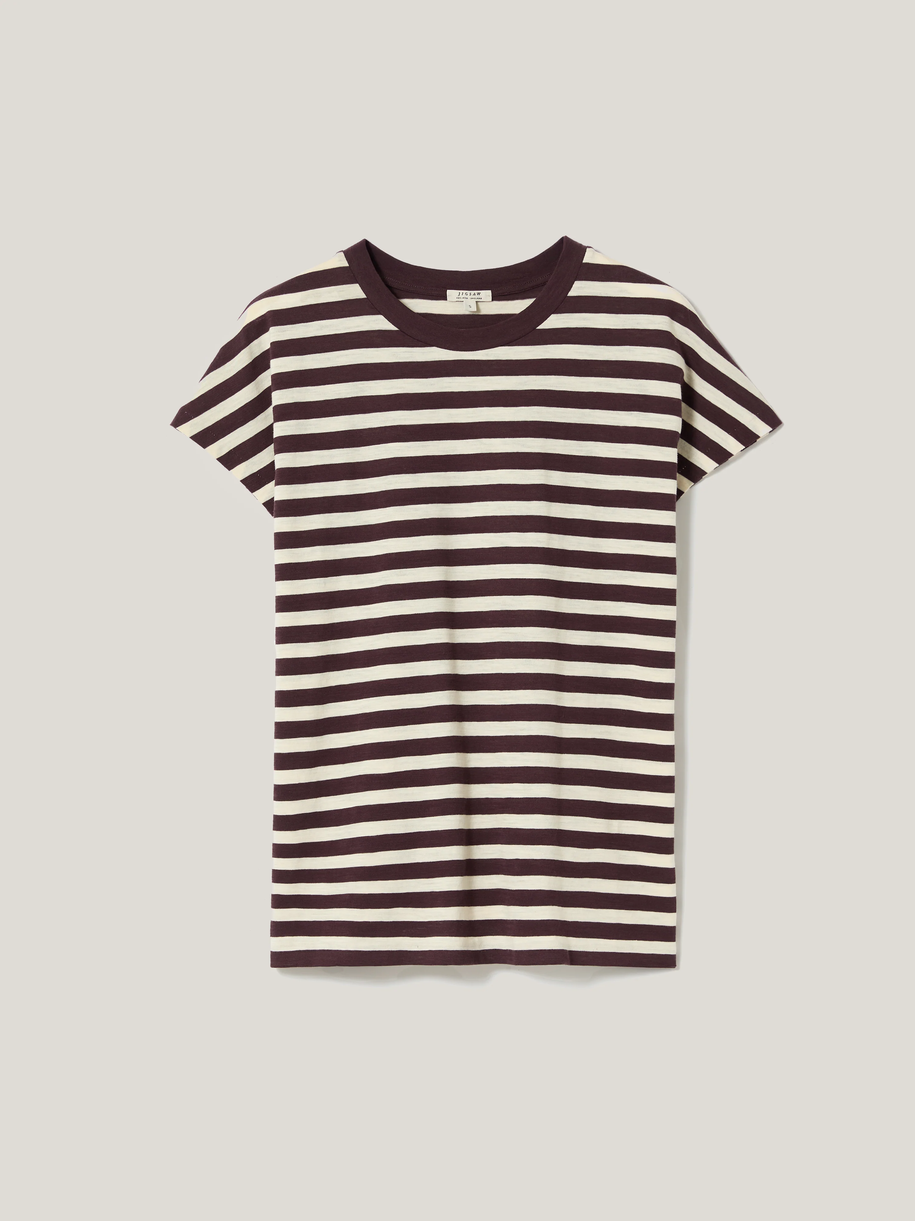 Cotton Slub Stripe Cap Sleeve Top | Oxblood - Image 7