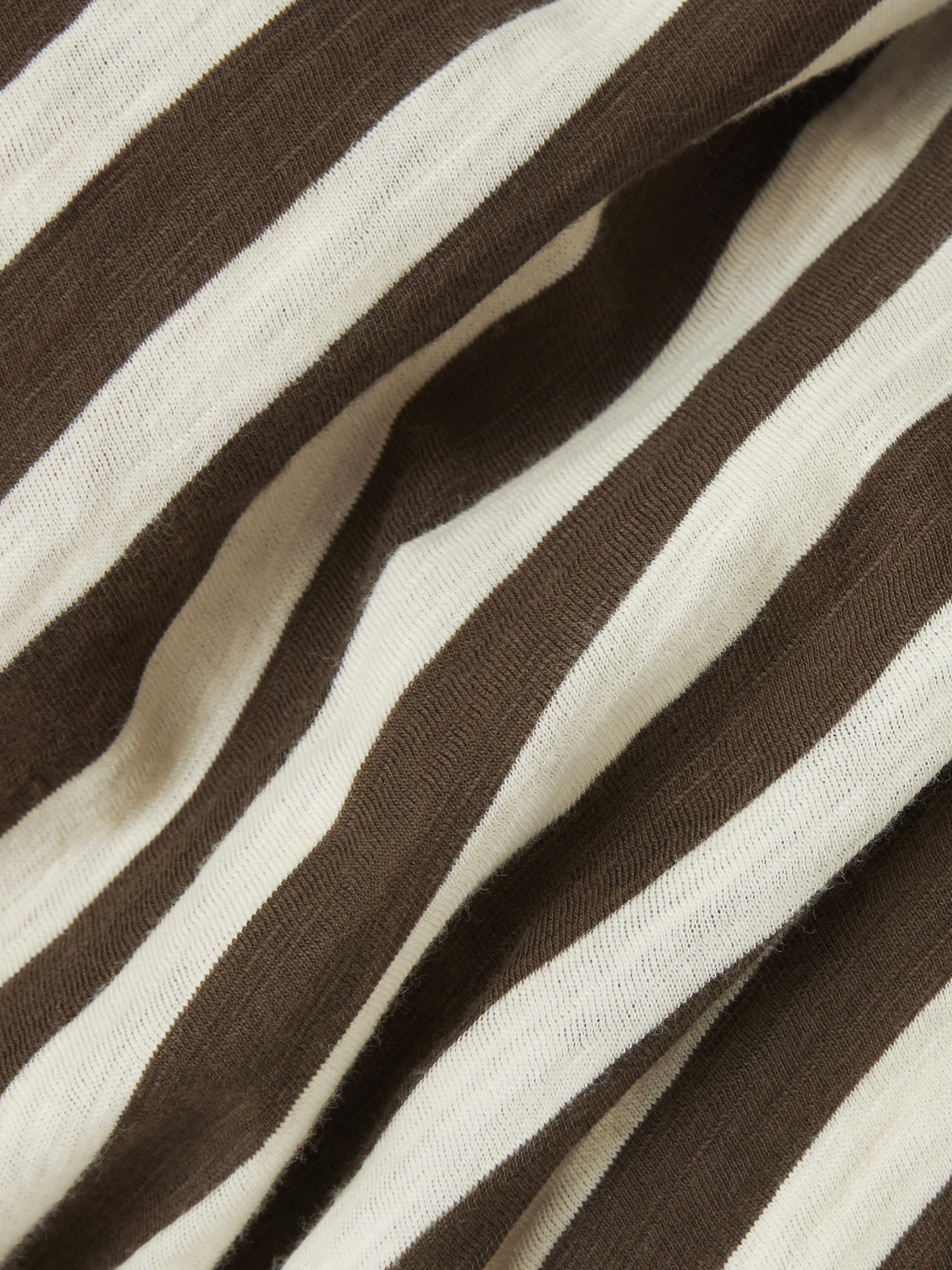 Cotton Slub Stripe Long Sleeve Tee | Brown - Image 8