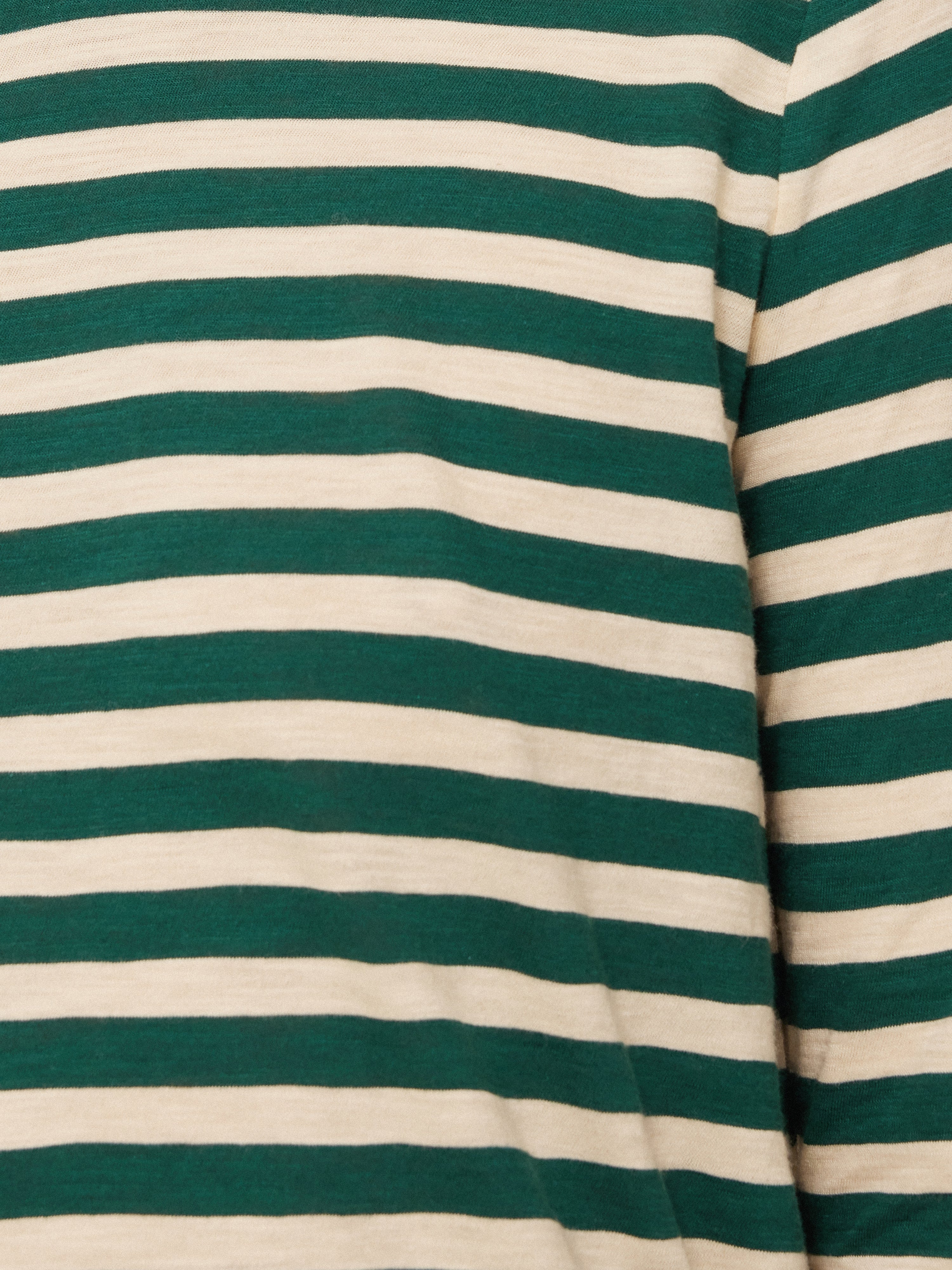 Cotton Slub Stripe Long Sleeve Tee | Green - Image 7