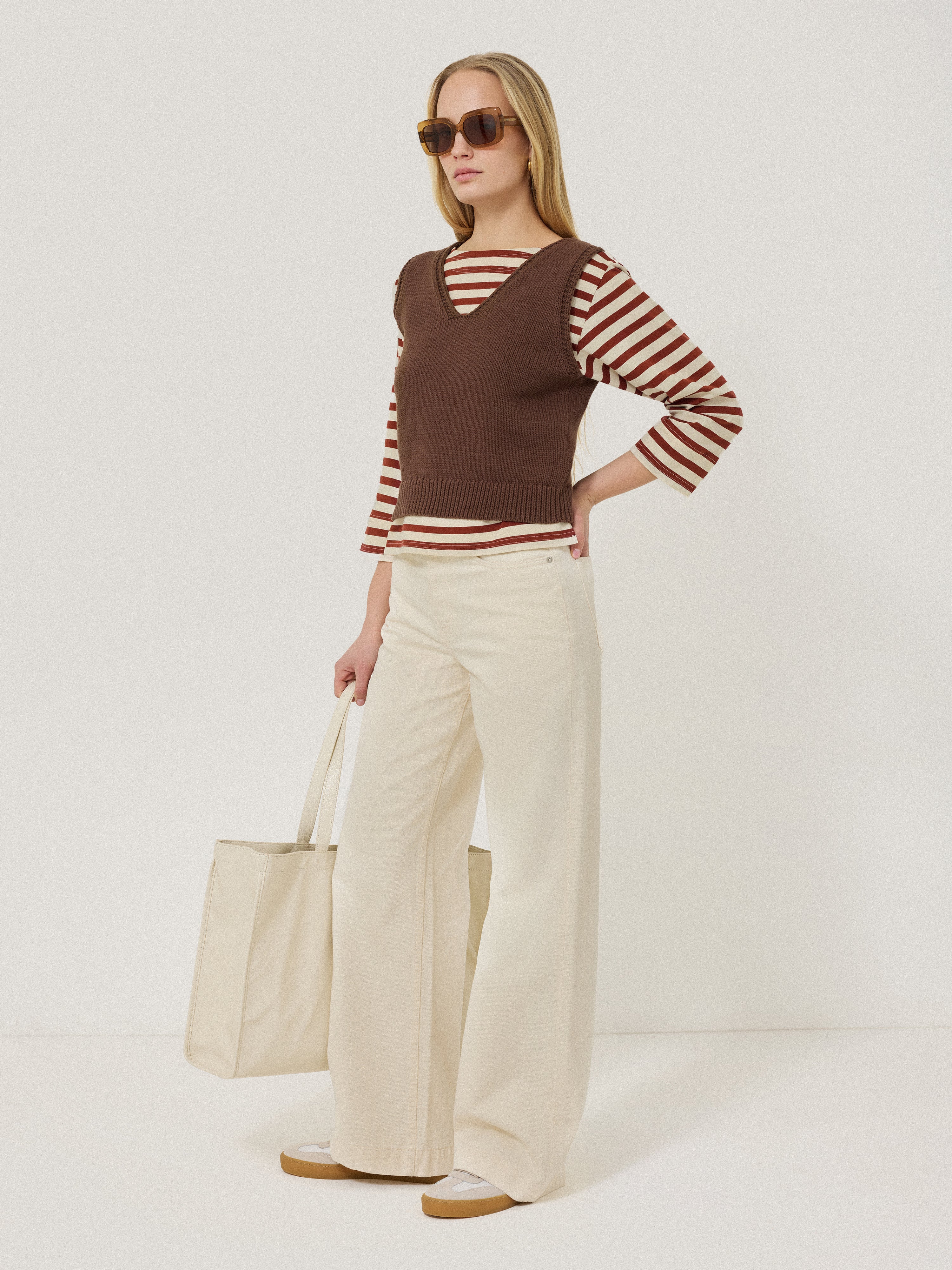 Cotton Trim Breton Top | Red - Image 6