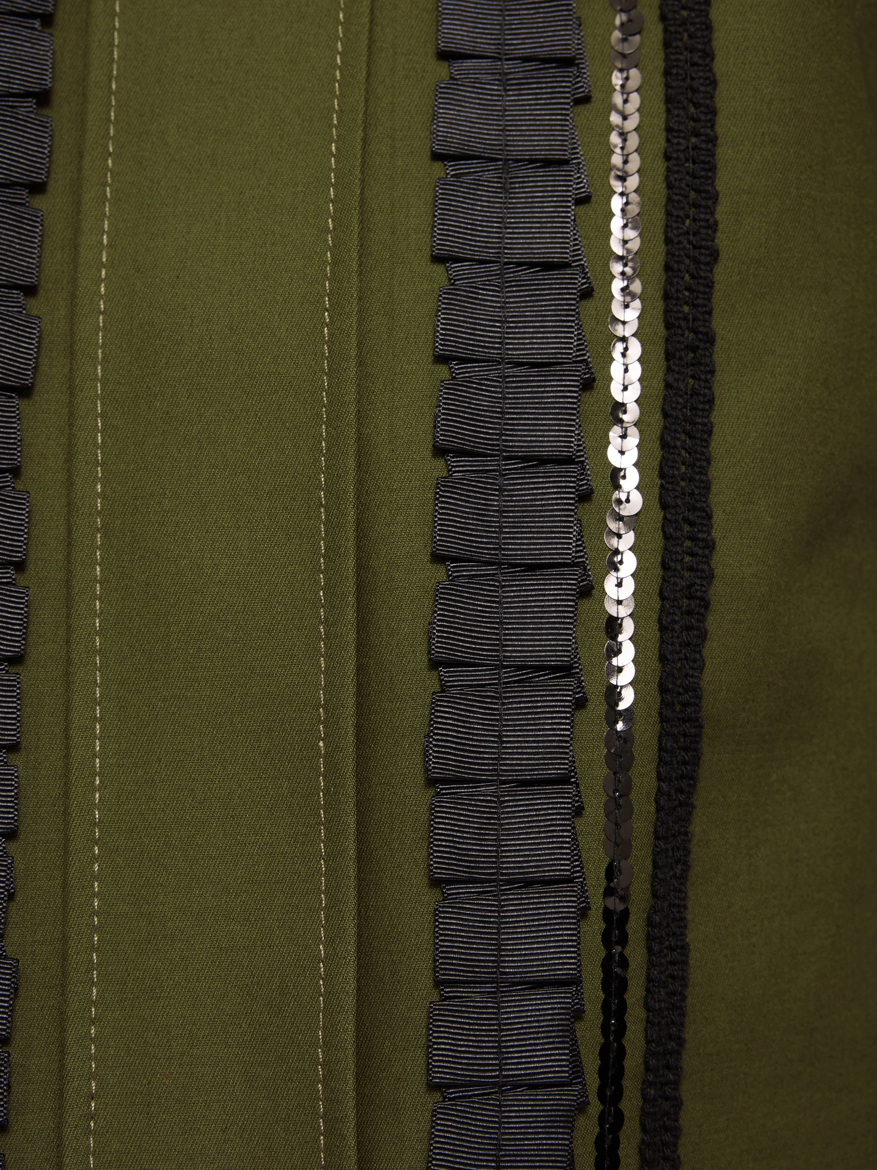 Cotton Trim Detail Jacket | Khaki - Image 7