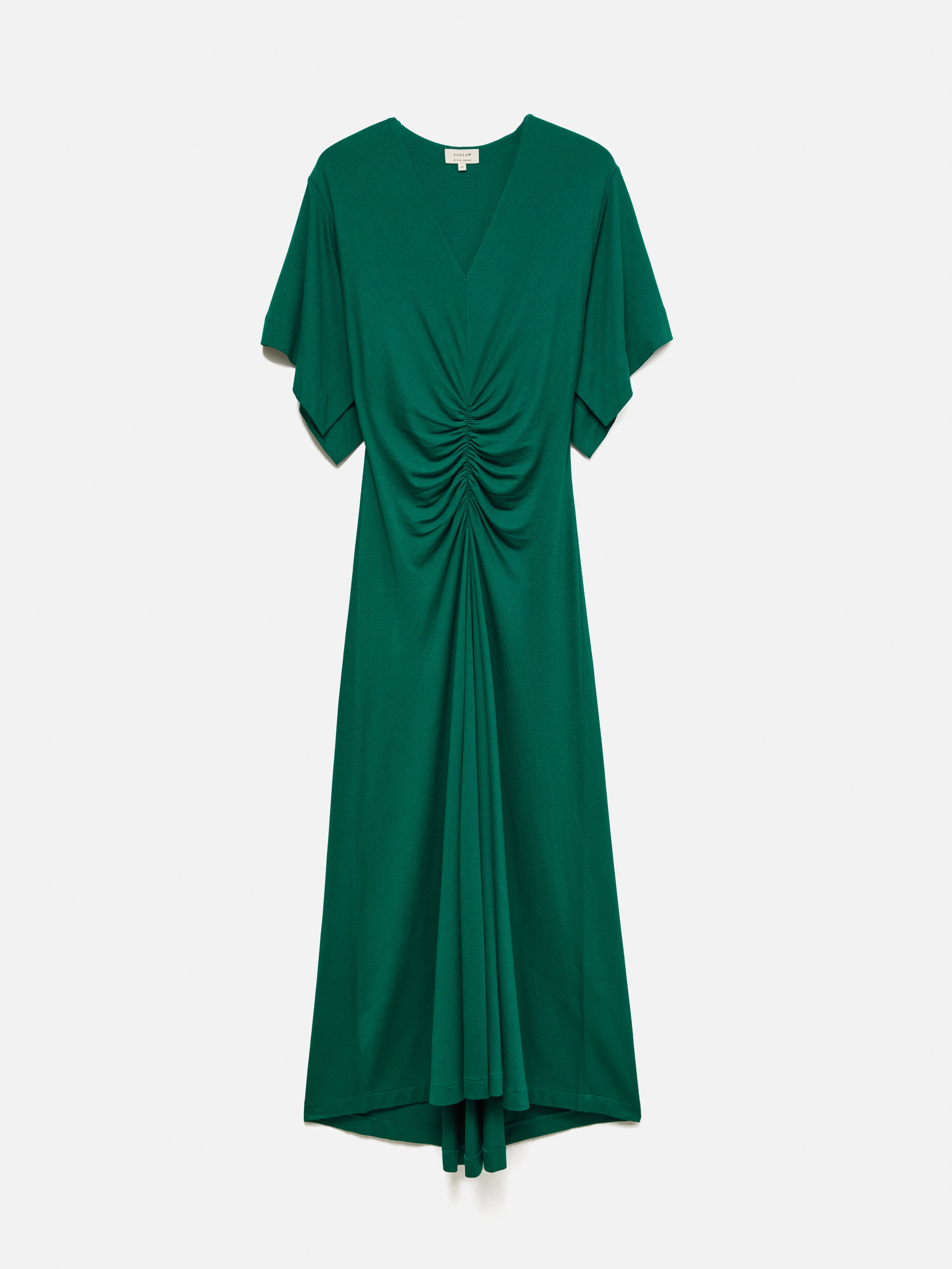 Crepe Flutter Sleeve Dress | Green - Image 7