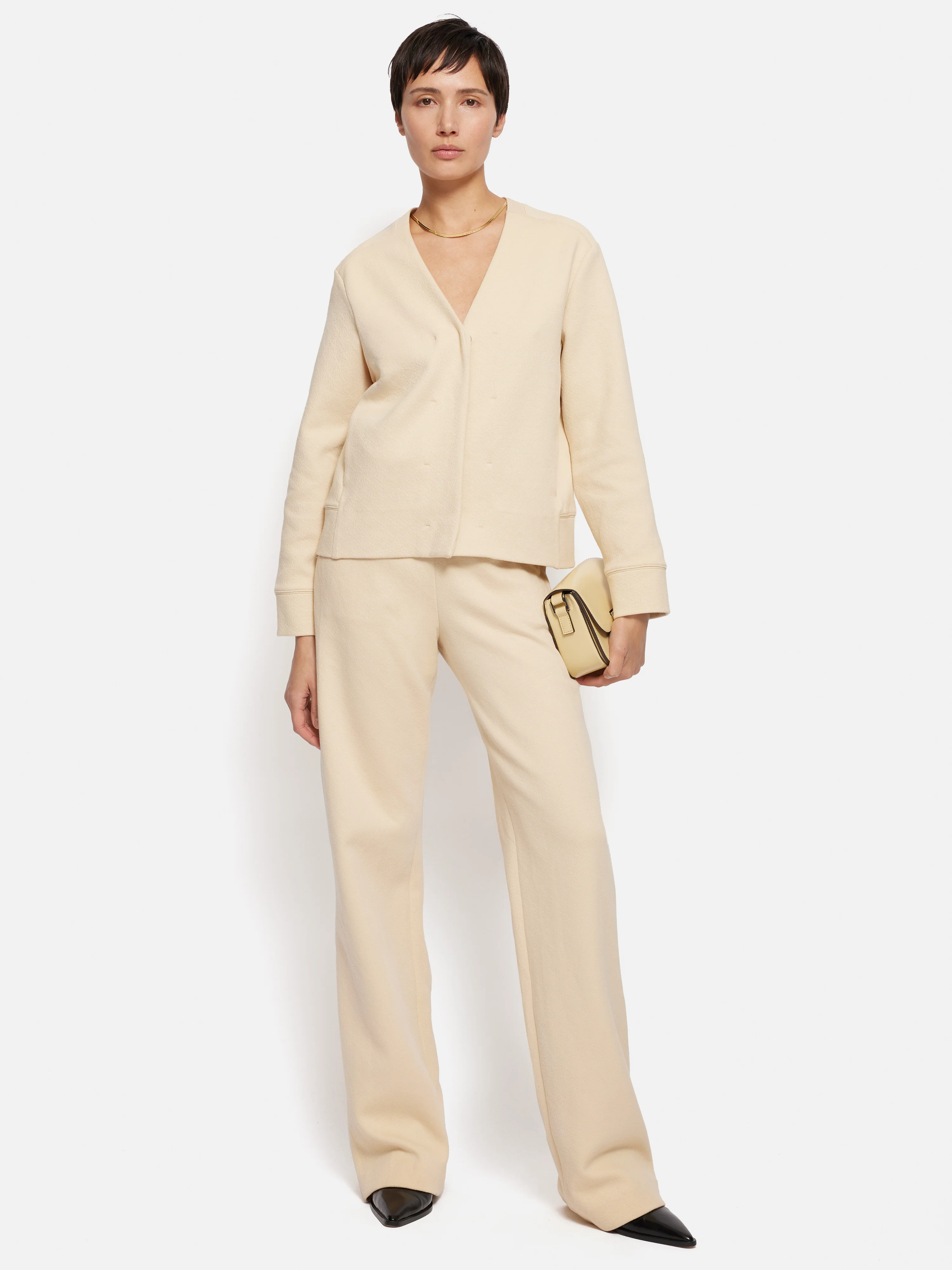 Crepe Ponte Jersey Jacket | Cream - Image 3