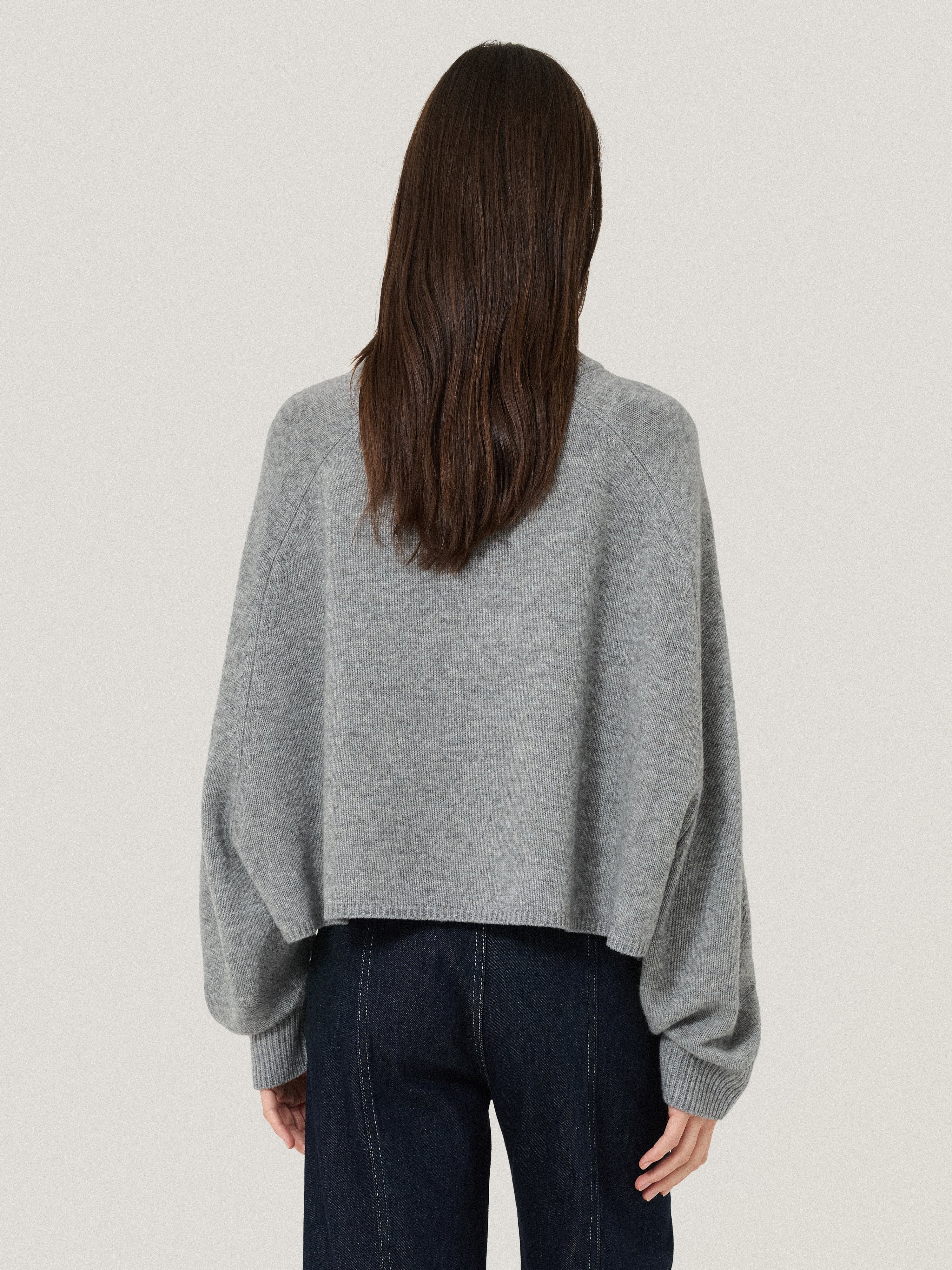 Crew Neck Poncho Jumper | Grey - Image 5