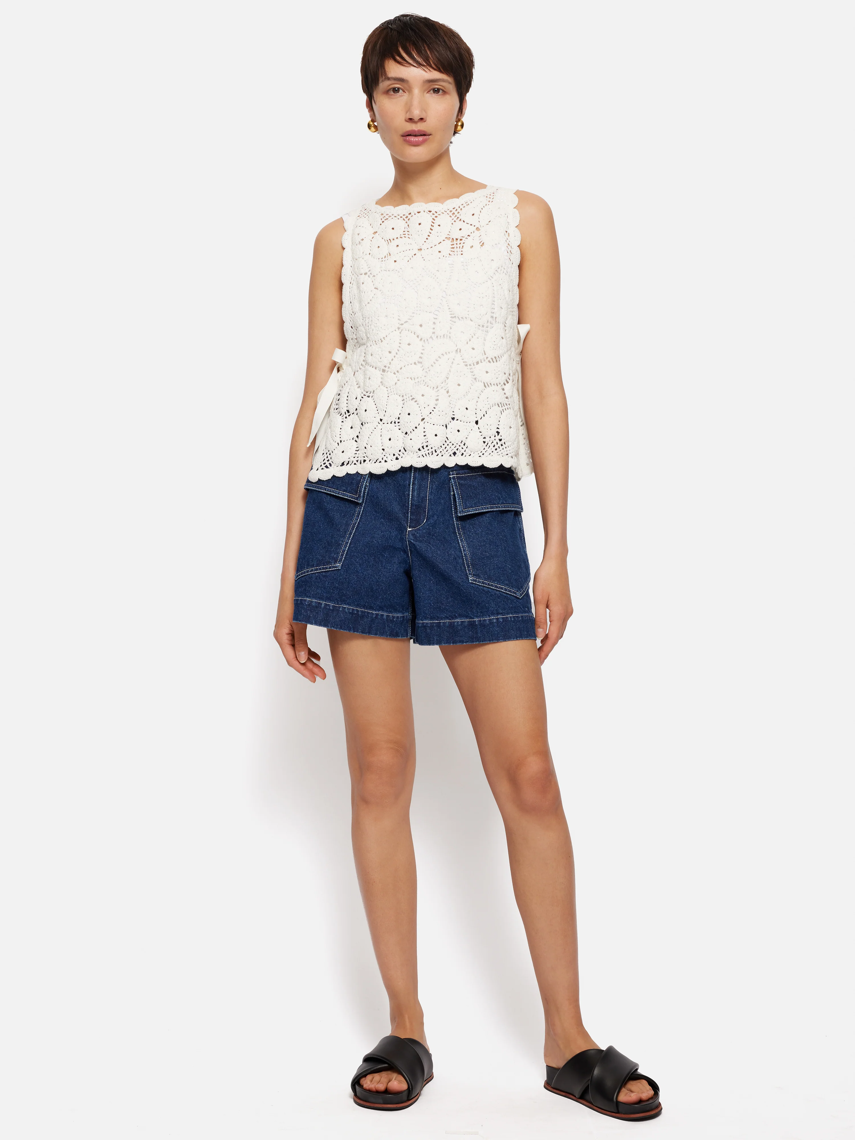 Crochet Embroidered Tank | Ivory - Image 4
