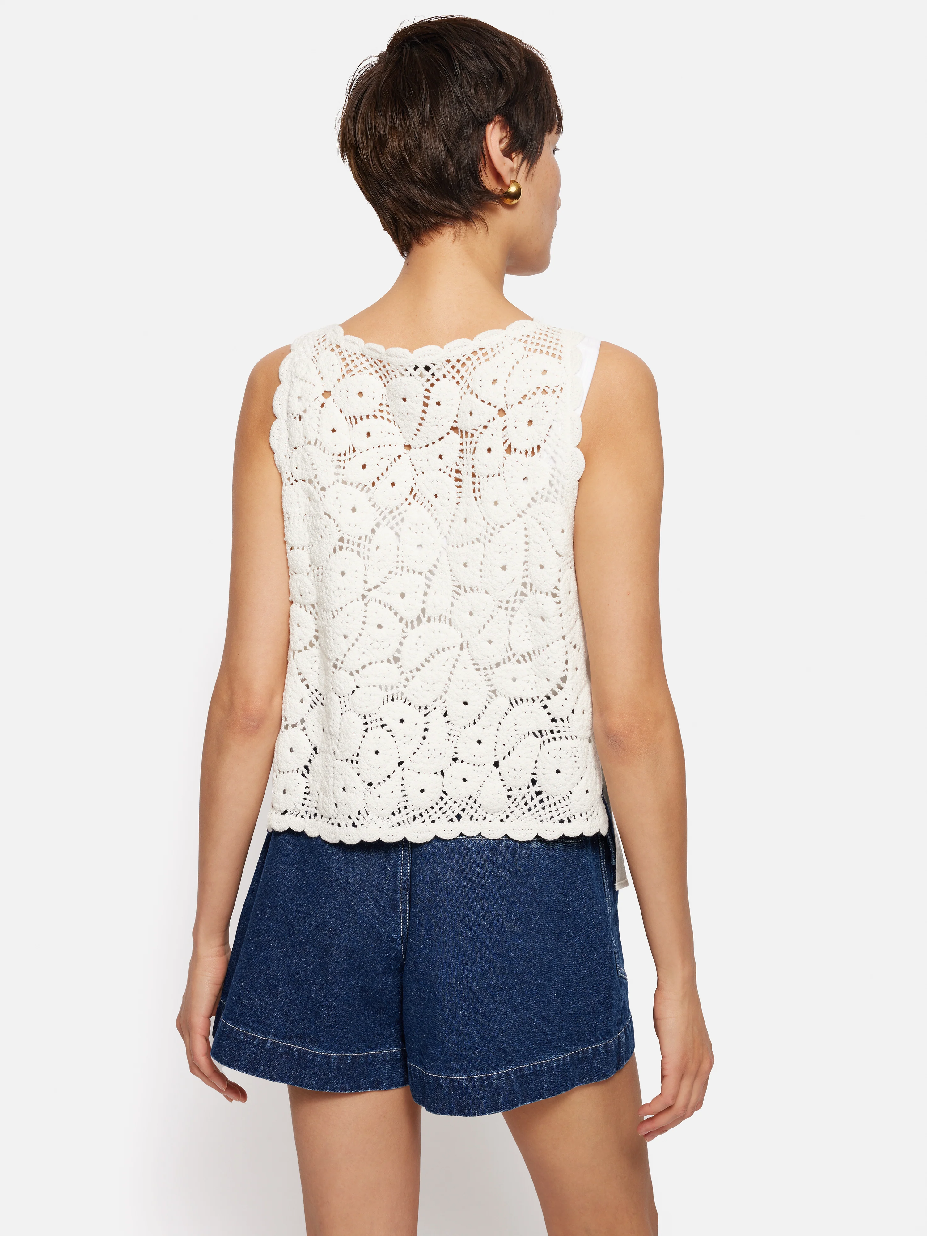 Crochet Embroidered Tank | Ivory - Image 6