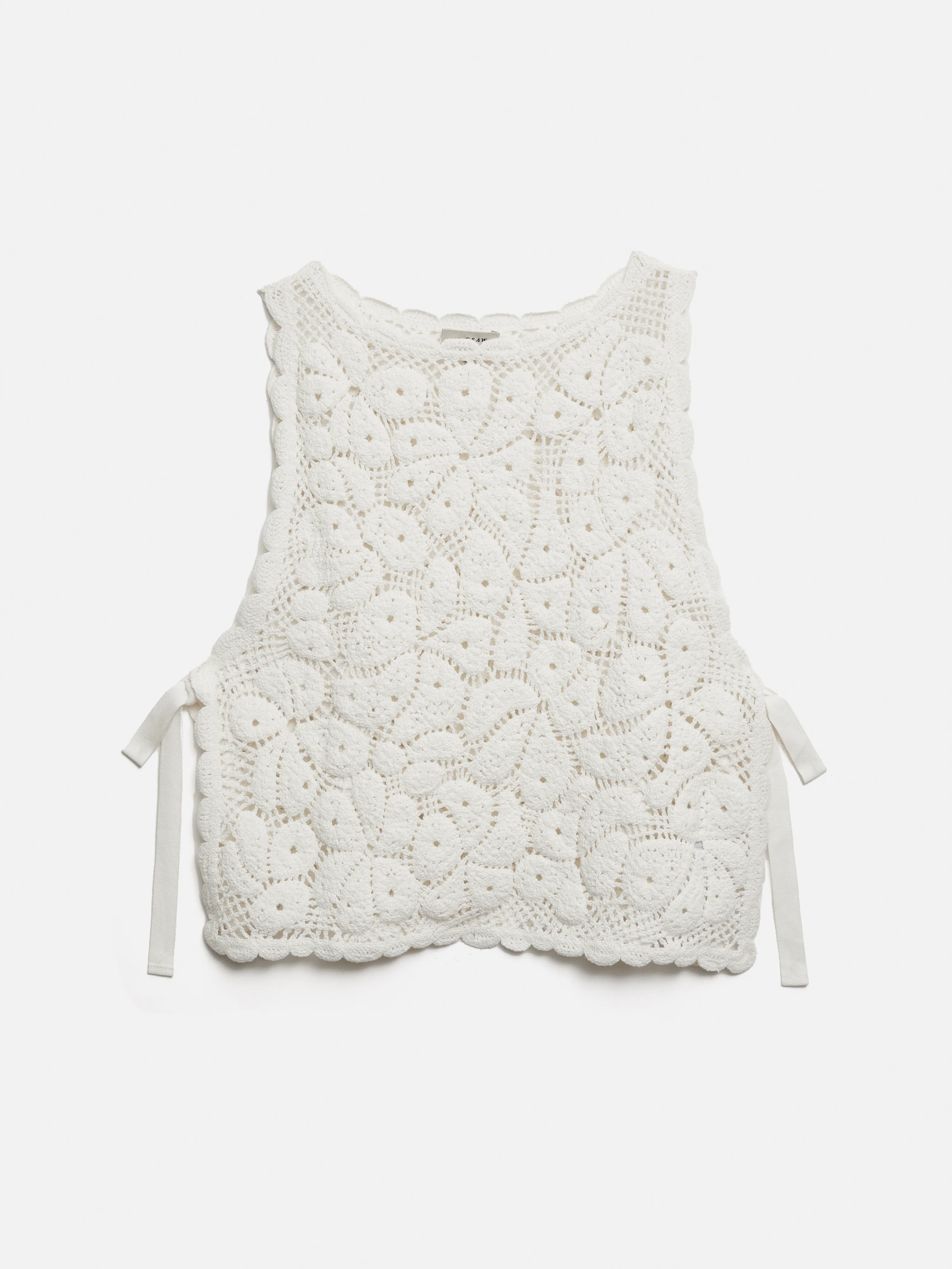 Crochet Embroidered Tank | Ivory - Image 9
