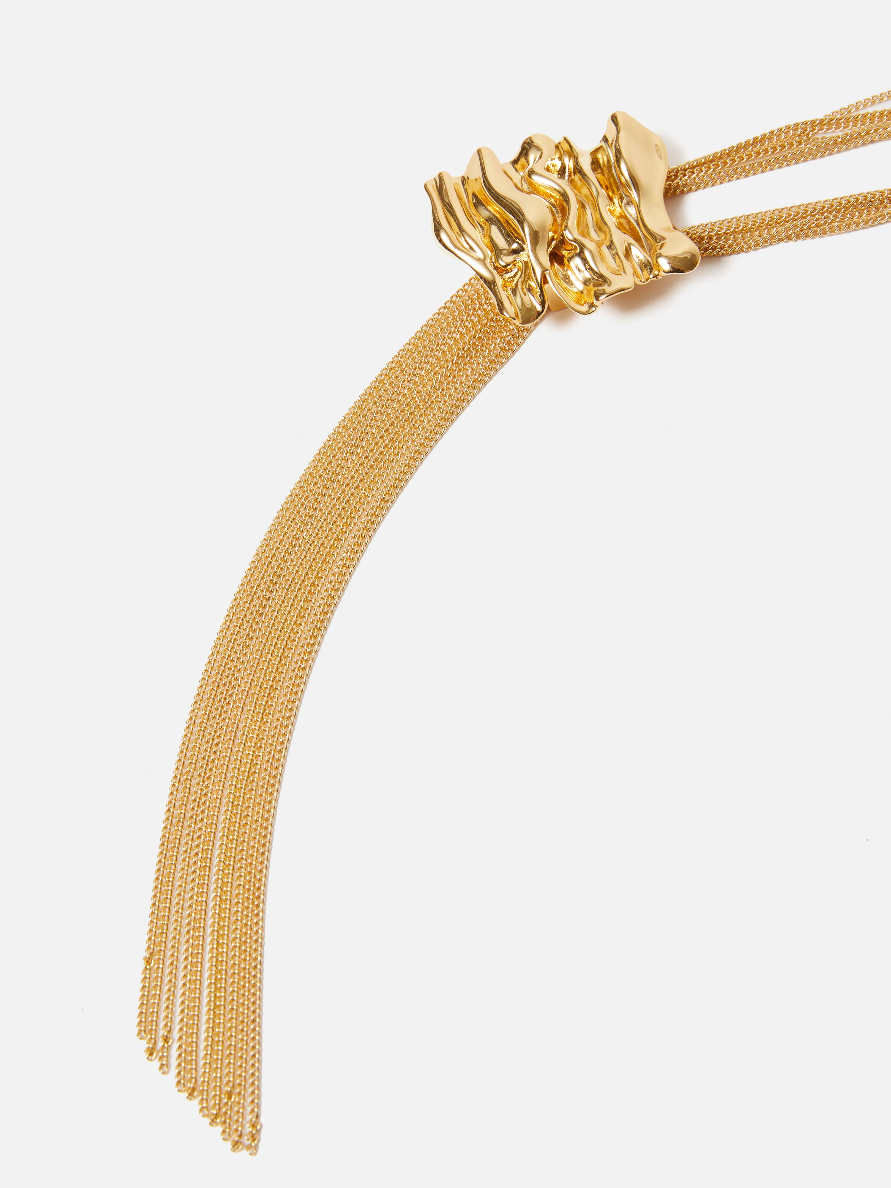 Crumpled Textured Necklace | Gold - Image 3