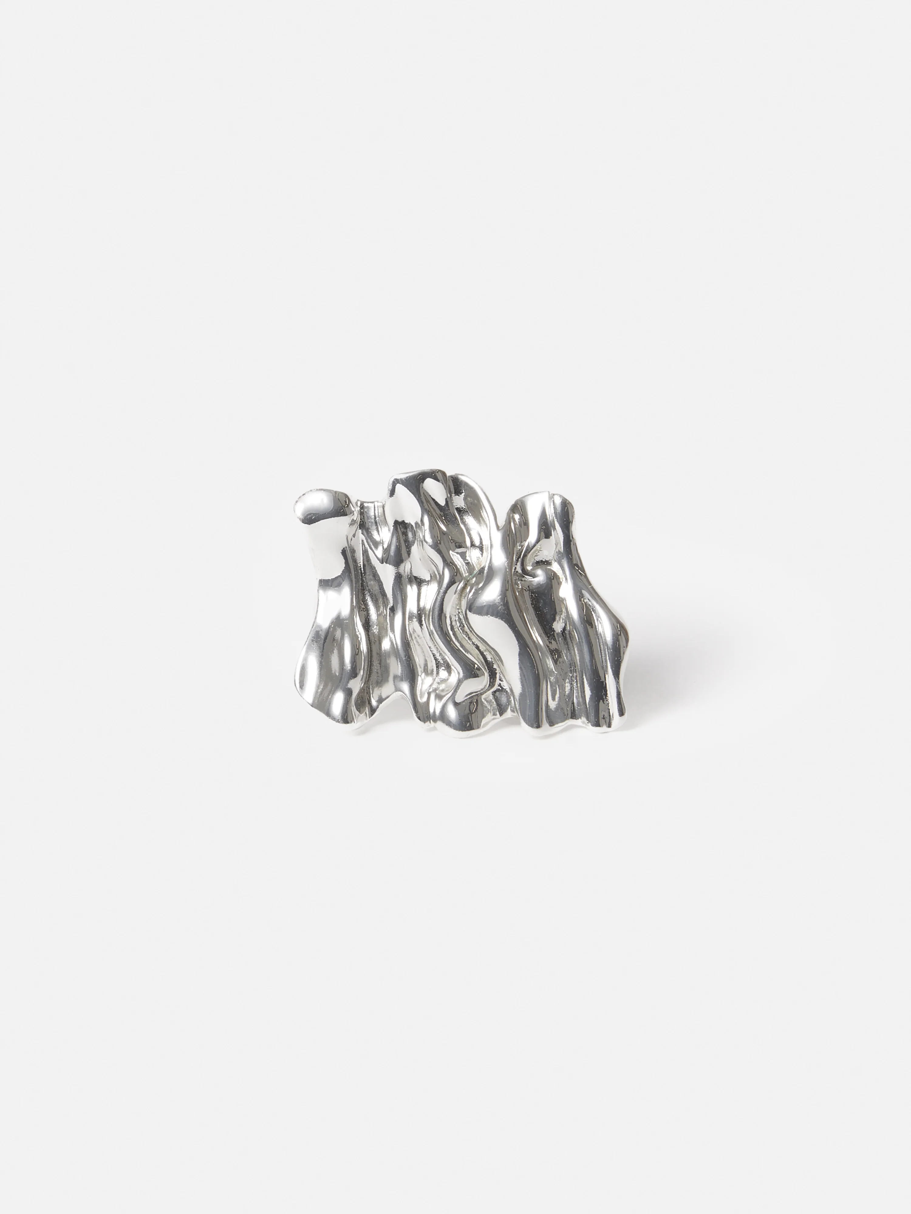 Crumpled Textured Ring | Silver - Image 3