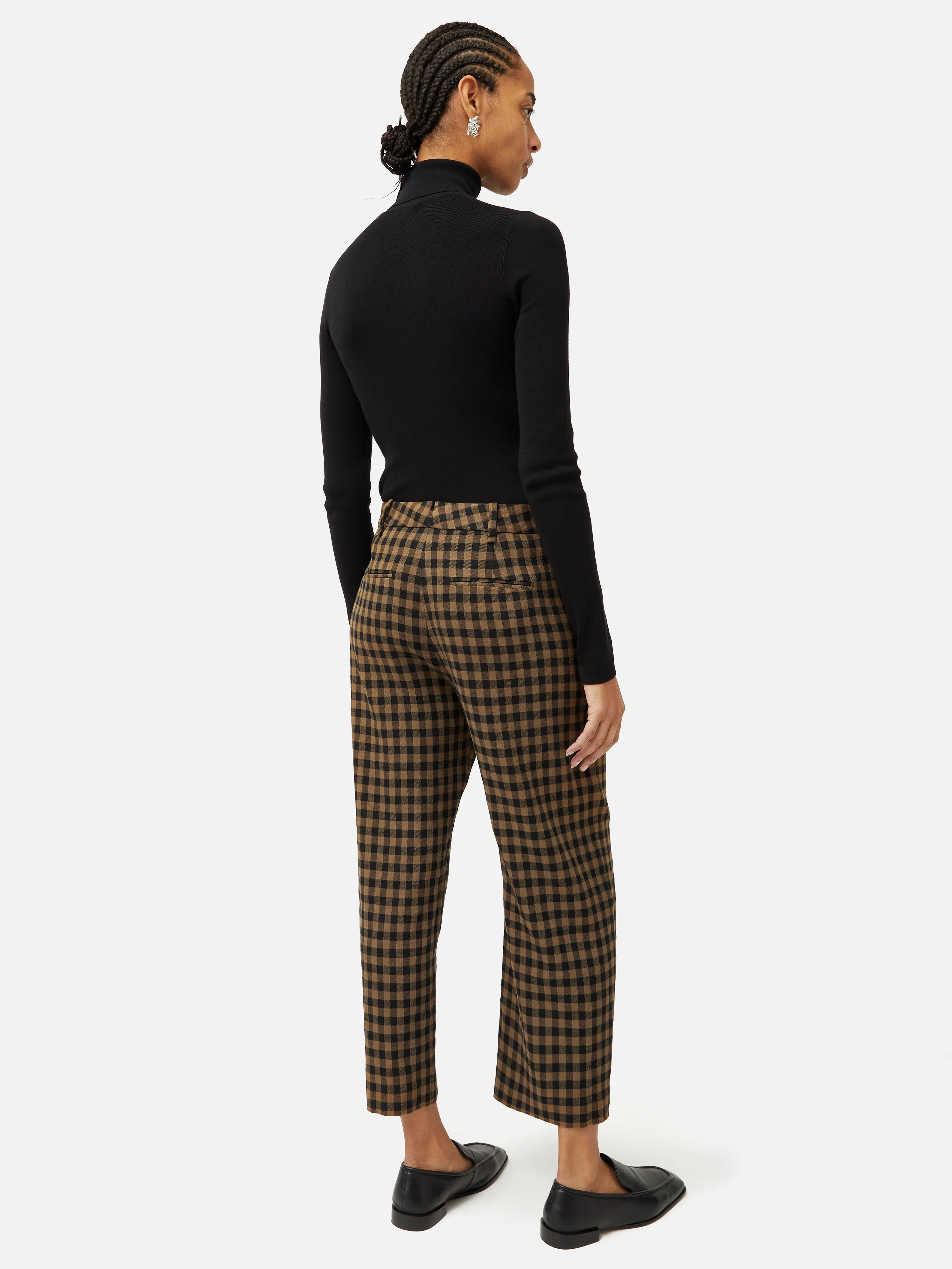 Dale Linen Check Trouser | Khaki - Image 5