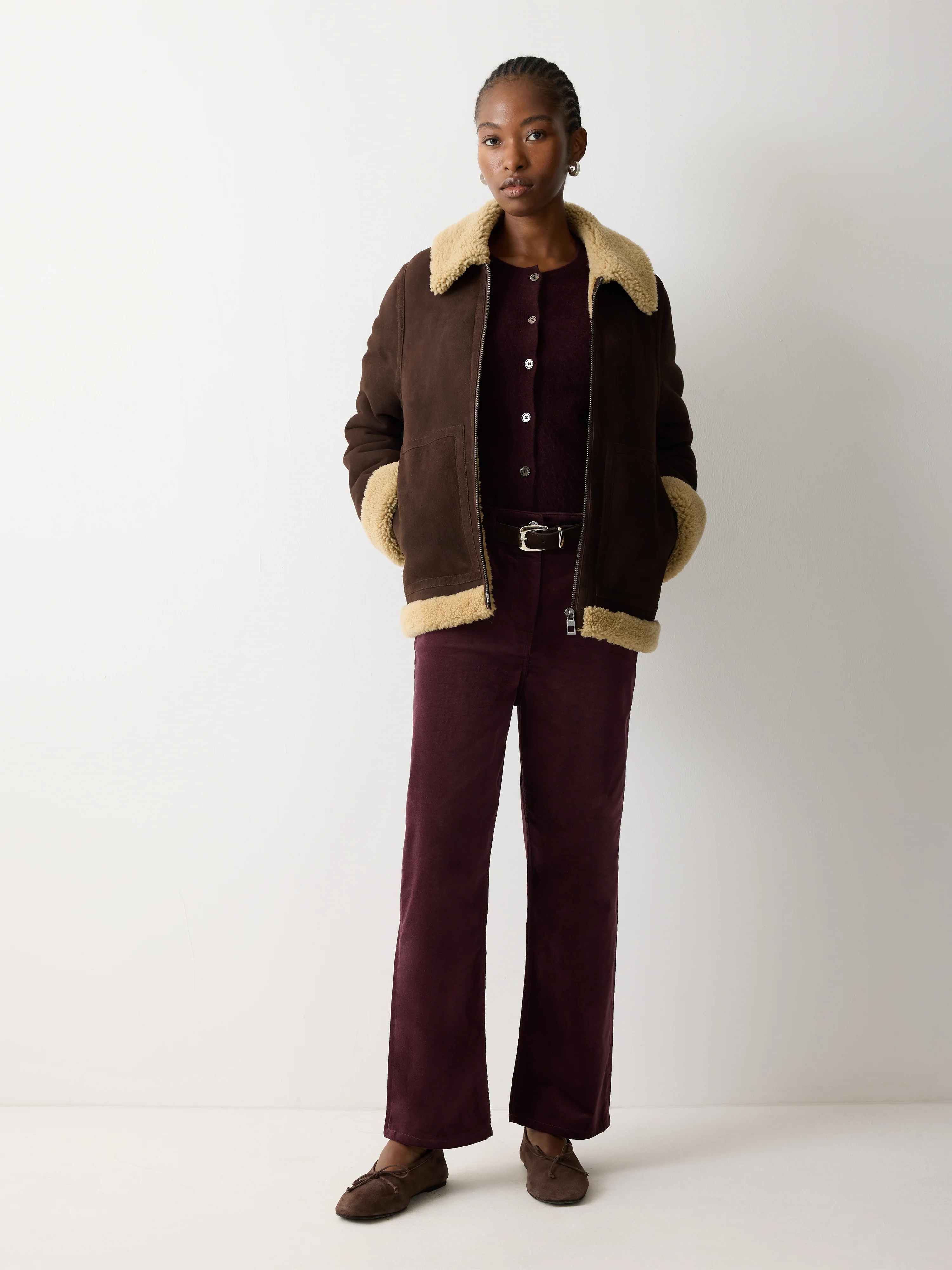 Delmont Velvet Tapered Jean | Purple